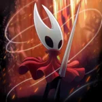 Artwork chính thức của game indie Hollow Knight: Silksong, thể hiện nhân vật Hornet