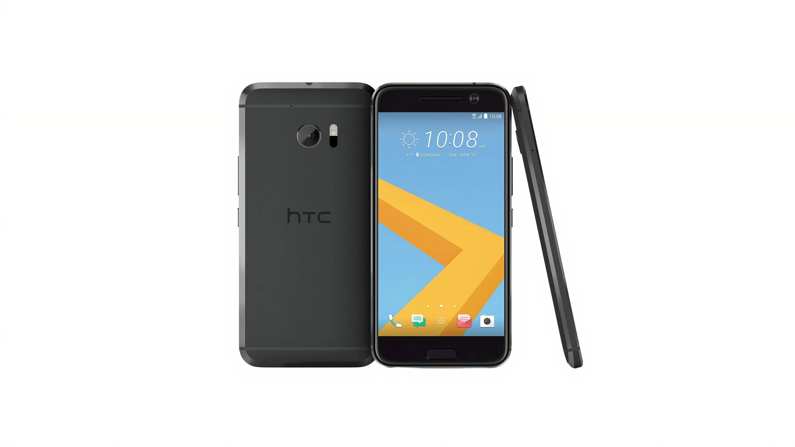 Điện thoại HTC 10 với thân máy kim loại nguyên khối và viền vát đặc trưng