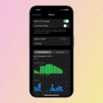 Giao diện cài đặt pin trên iOS 18 hiển thị tính năng Sạc pin tối ưu