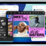 Giao diện hệ thống cửa sổ mới trên iPadOS 26, hiển thị khả năng thay đổi kích thước và di chuyển cửa sổ ứng dụng