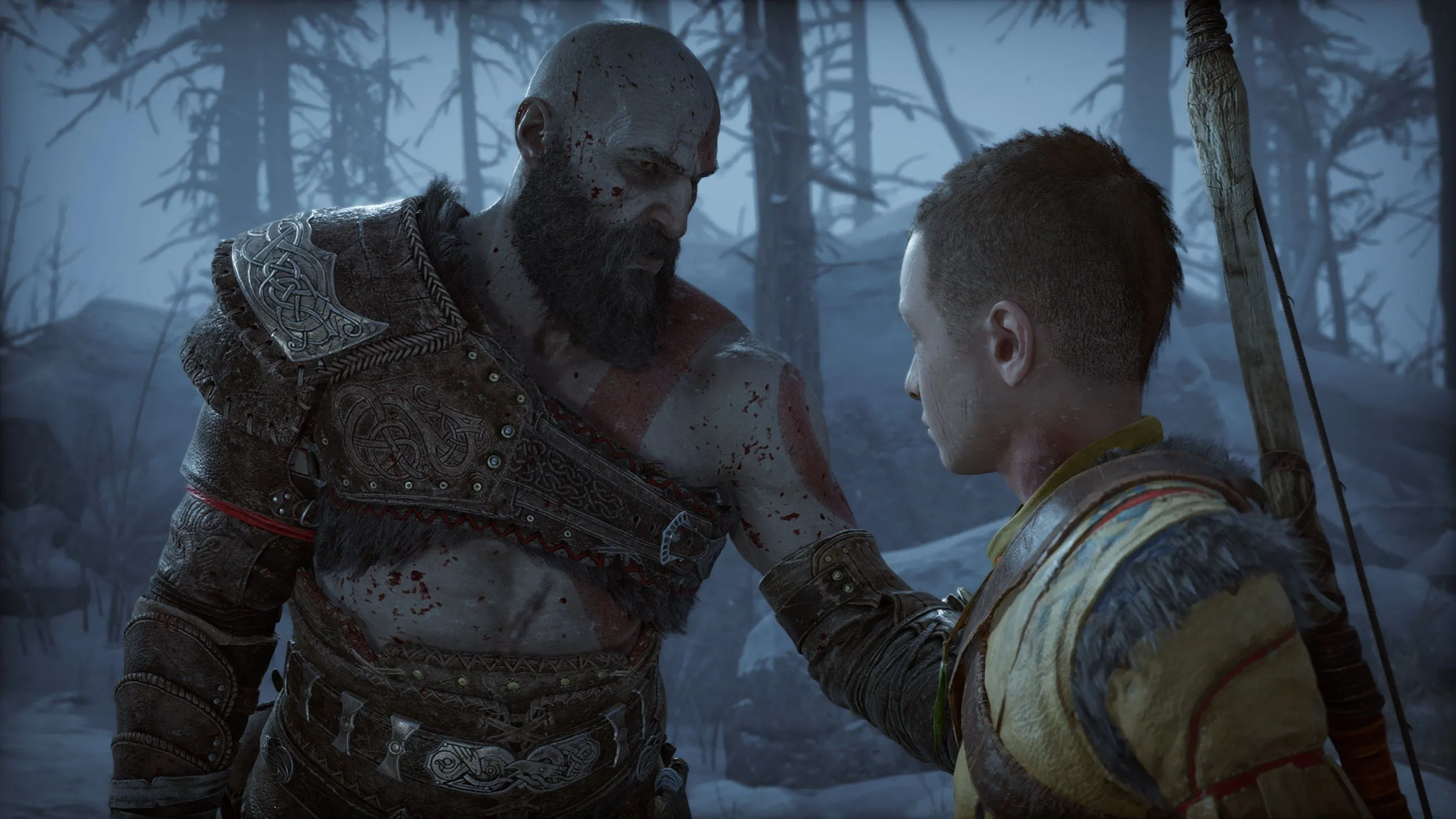 Hình ảnh Kratos và con trai Atreus trong God of War Ragnarök, tựa game PS5 đỉnh cao có trên PS Plus Premium