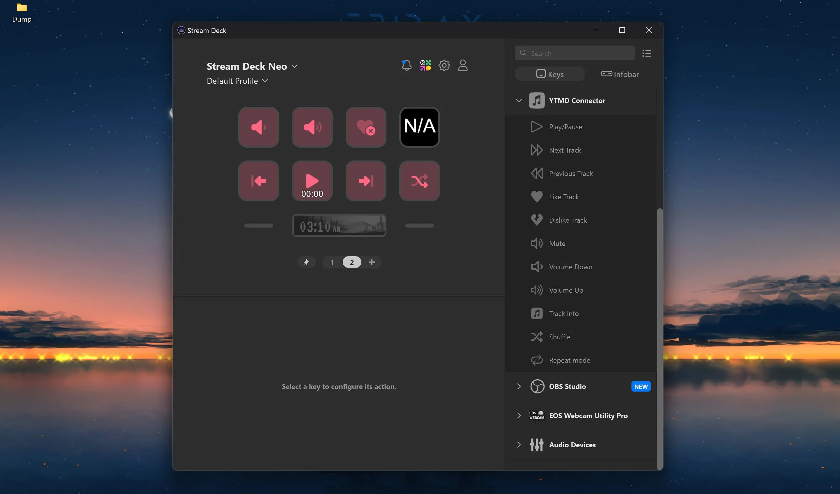Hình ảnh plugin YTMD trên Elgato Stream Deck hiển thị điều khiển nhạc chuyên nghiệp trên màn hình Windows.