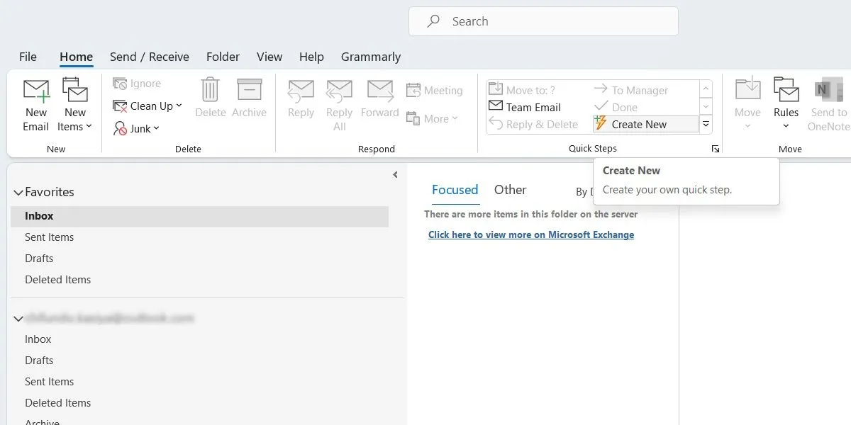 Hướng dẫn tạo một bước nhanh (Quick Step) mới trong ứng dụng Outlook trên Windows