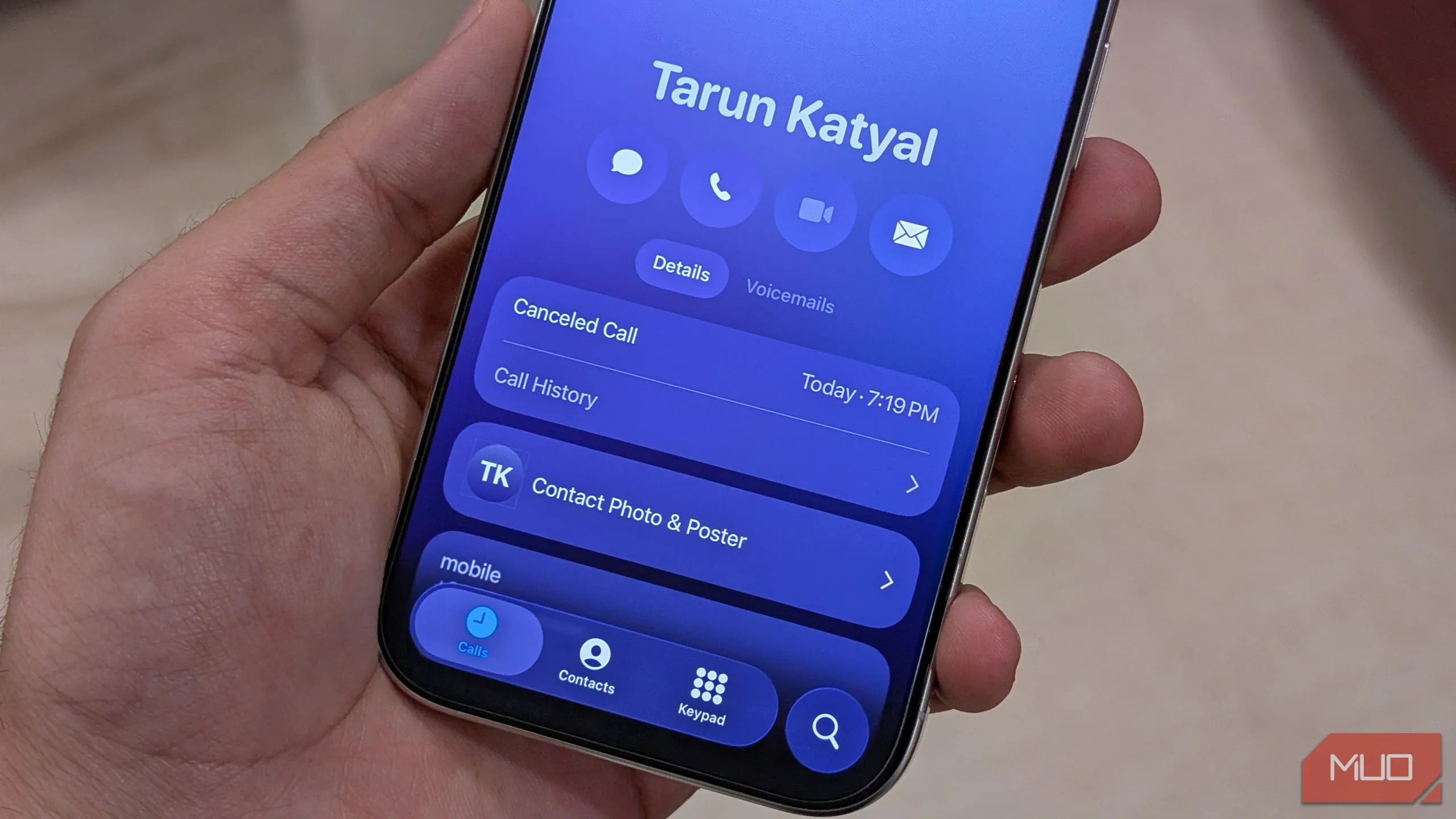 Lịch sử cuộc gọi chi tiết của một liên hệ trong iOS 26 trên iPhone