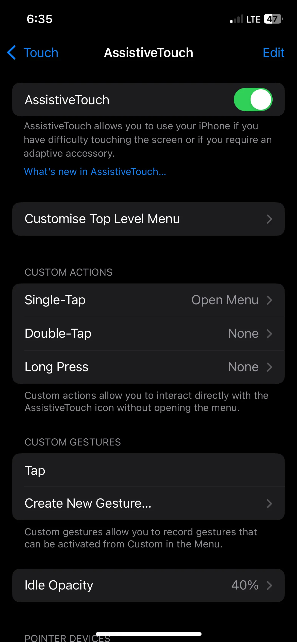 Bật AssistiveTouch (Phím Home ảo) trên iPhone.