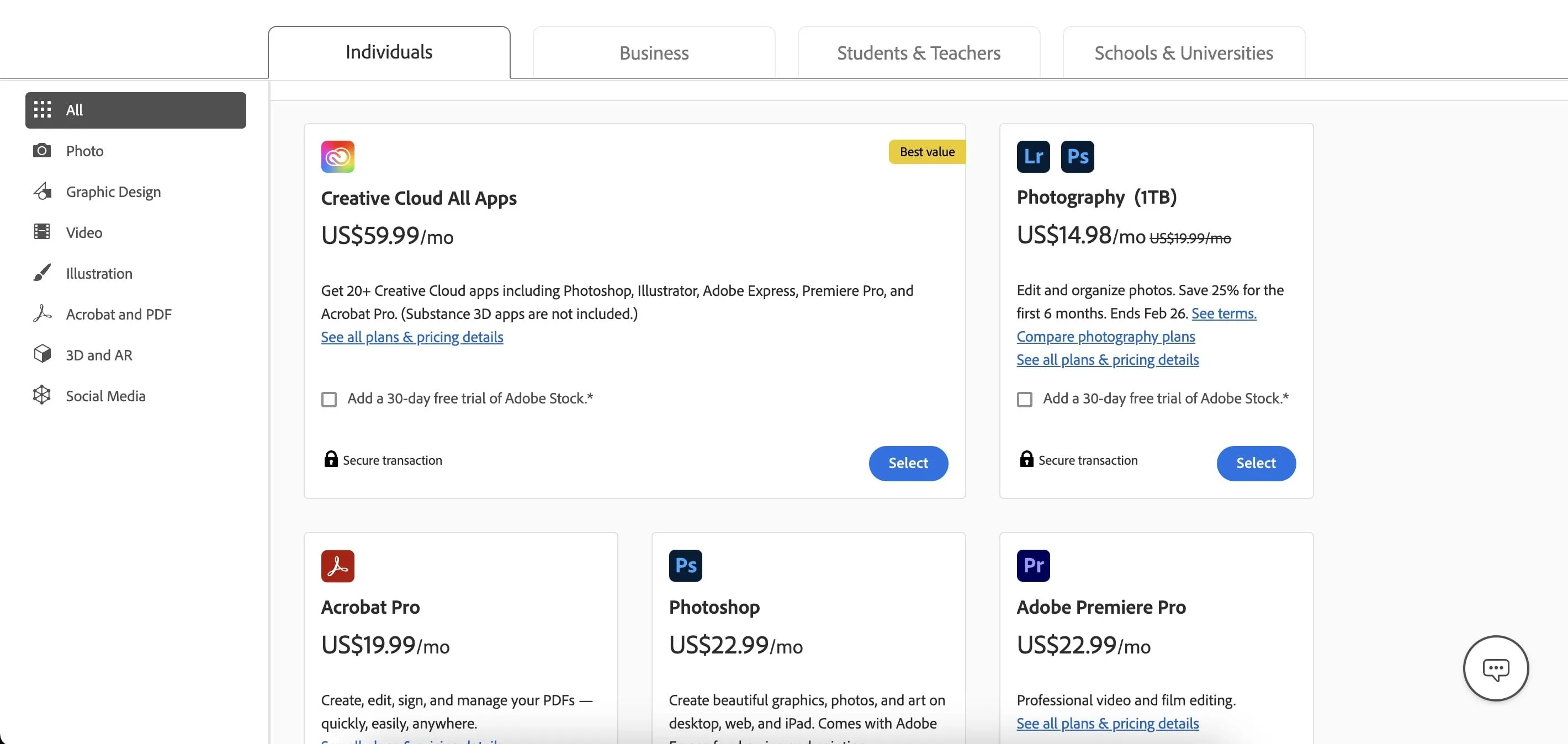 Biểu tượng các ứng dụng phổ biến của Adobe như Photoshop và Premiere Pro, tượng trưng cho các dịch vụ đăng ký thuê bao phần mềm