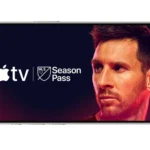 Biểu tượng MLS Season Pass và Apple TV trên màn hình iPhone, minh họa gói xem bóng đá miễn phí cho thuê bao T-Mobile.