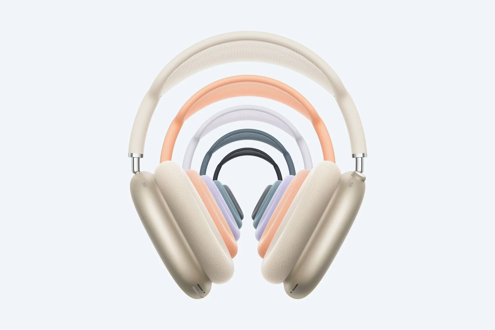 Các phiên bản màu sắc của AirPods Max với cổng USB-C, thể hiện sự đa dạng về lựa chọn