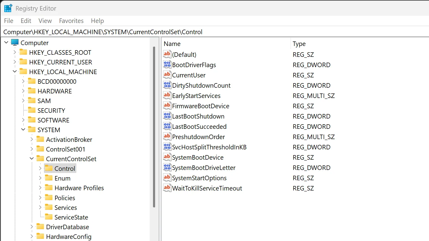 Các tham số điều khiển trong Registry Editor của Windows, thể hiện các tùy chỉnh nâng cao có thể tác động đến hiệu suất của ổ NVMe SSD.