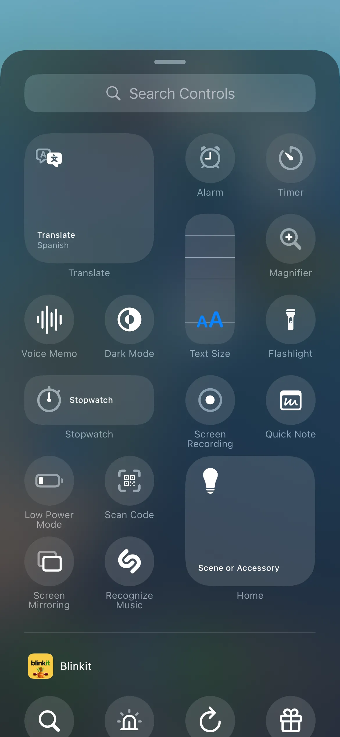 Các tùy chọn điều khiển có sẵn trong Trung tâm điều khiển iPhone