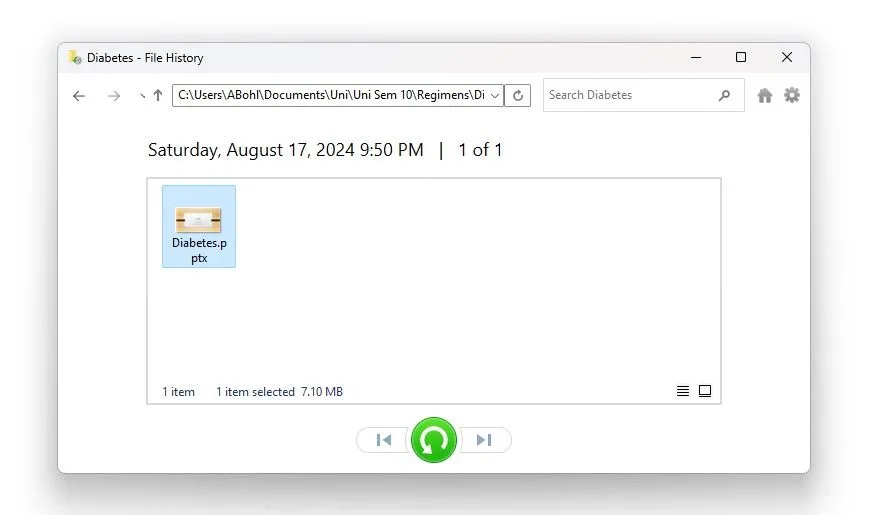 Cách sử dụng File History để khôi phục một tệp PowerPoint đã xóa hoặc ghi đè trên Windows