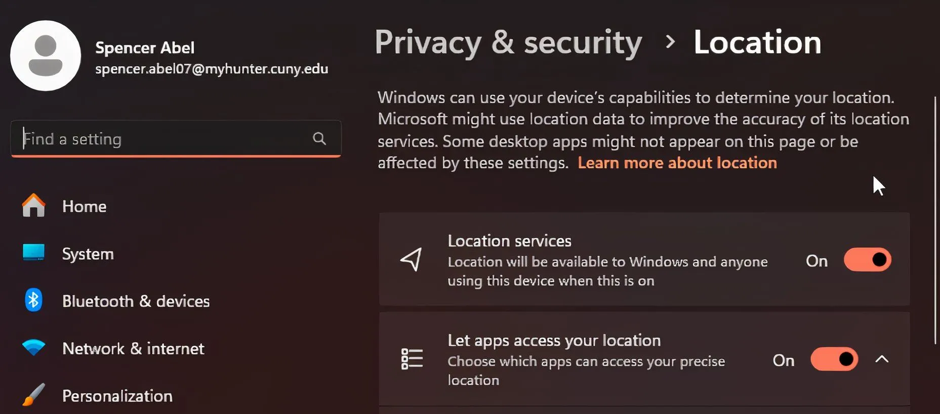 Cài đặt Dịch vụ định vị trong Windows cho phép quản lý quyền riêng tư vị trí