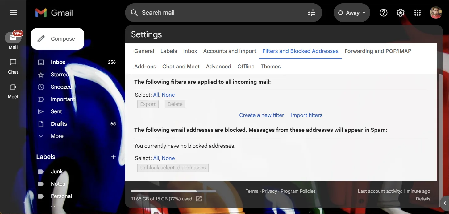 Cài đặt Gmail để vô hiệu hóa thông báo email từ các cửa hàng trực tuyến