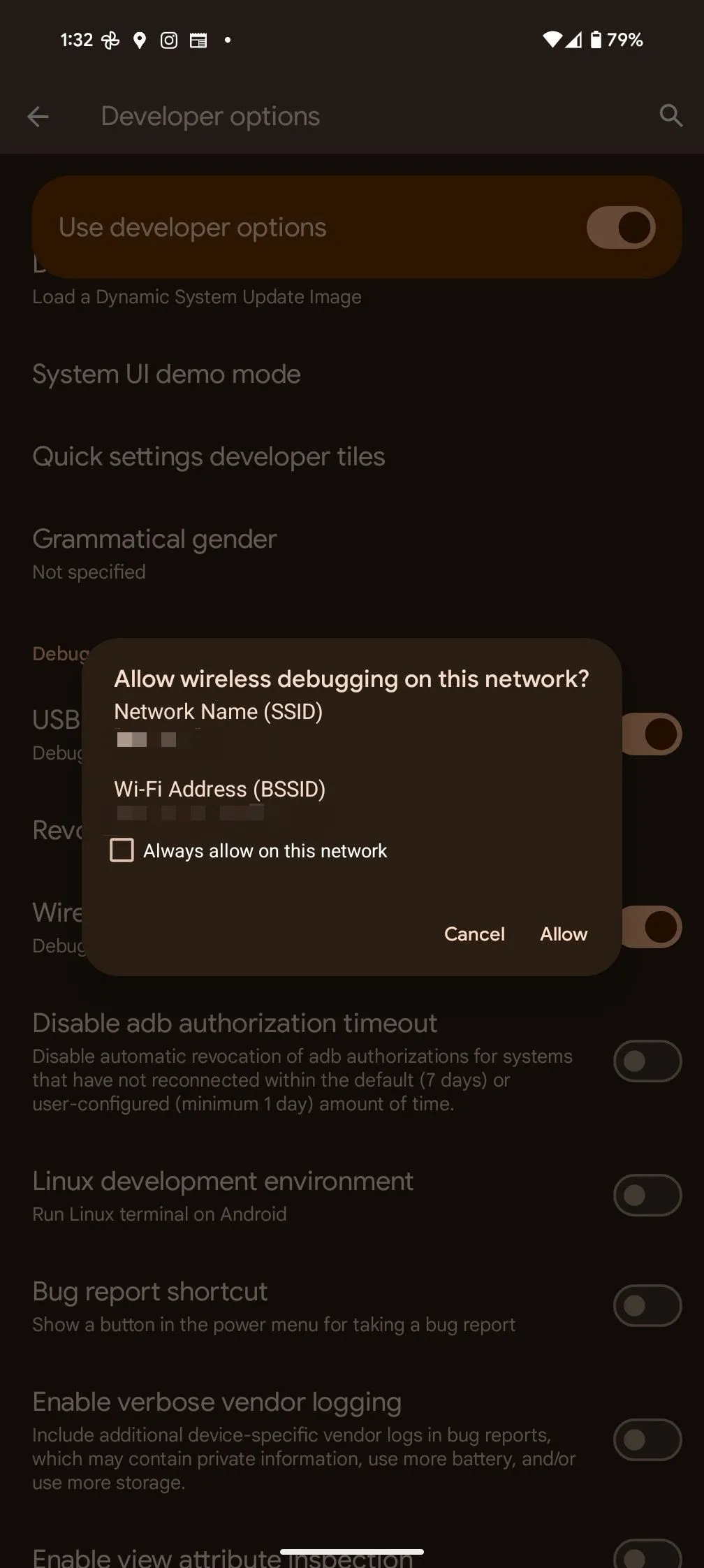Cài đặt gỡ lỗi USB không dây trên điện thoại Android trong Developer Options