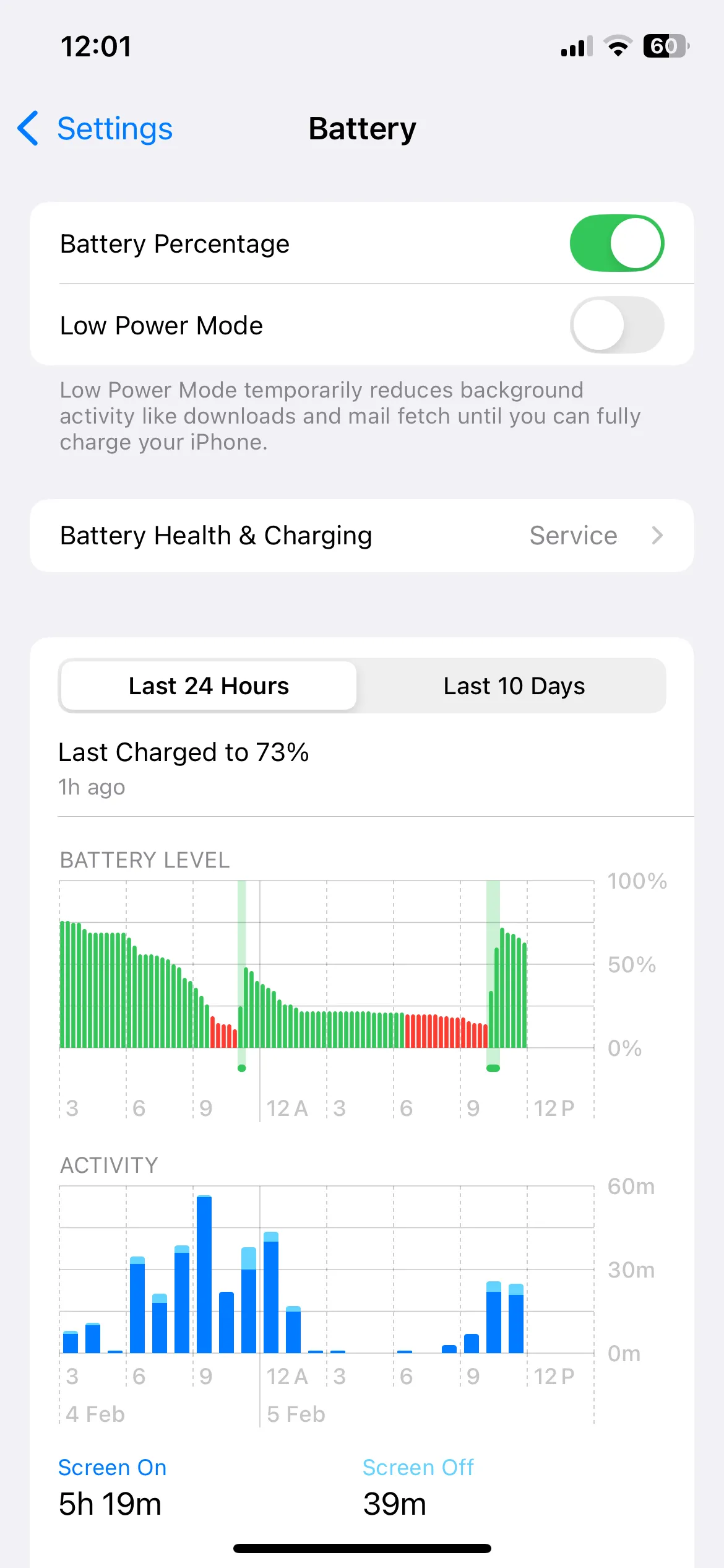 Cài đặt pin iPhone hiển thị chế độ Nguồn Điện Thấp
