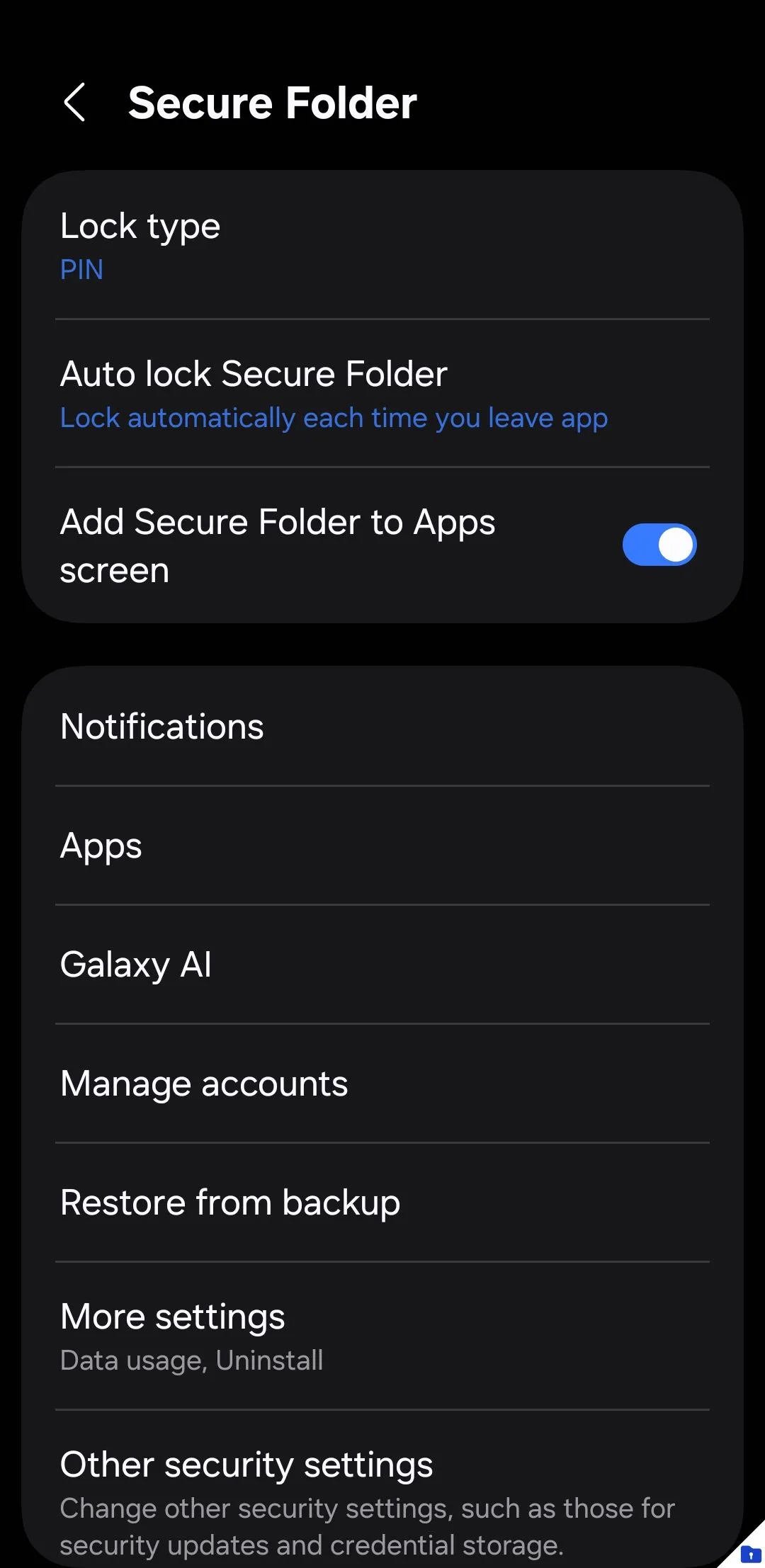 Cài đặt Thư mục Bảo mật (Secure Folder) trên điện thoại Samsung.
