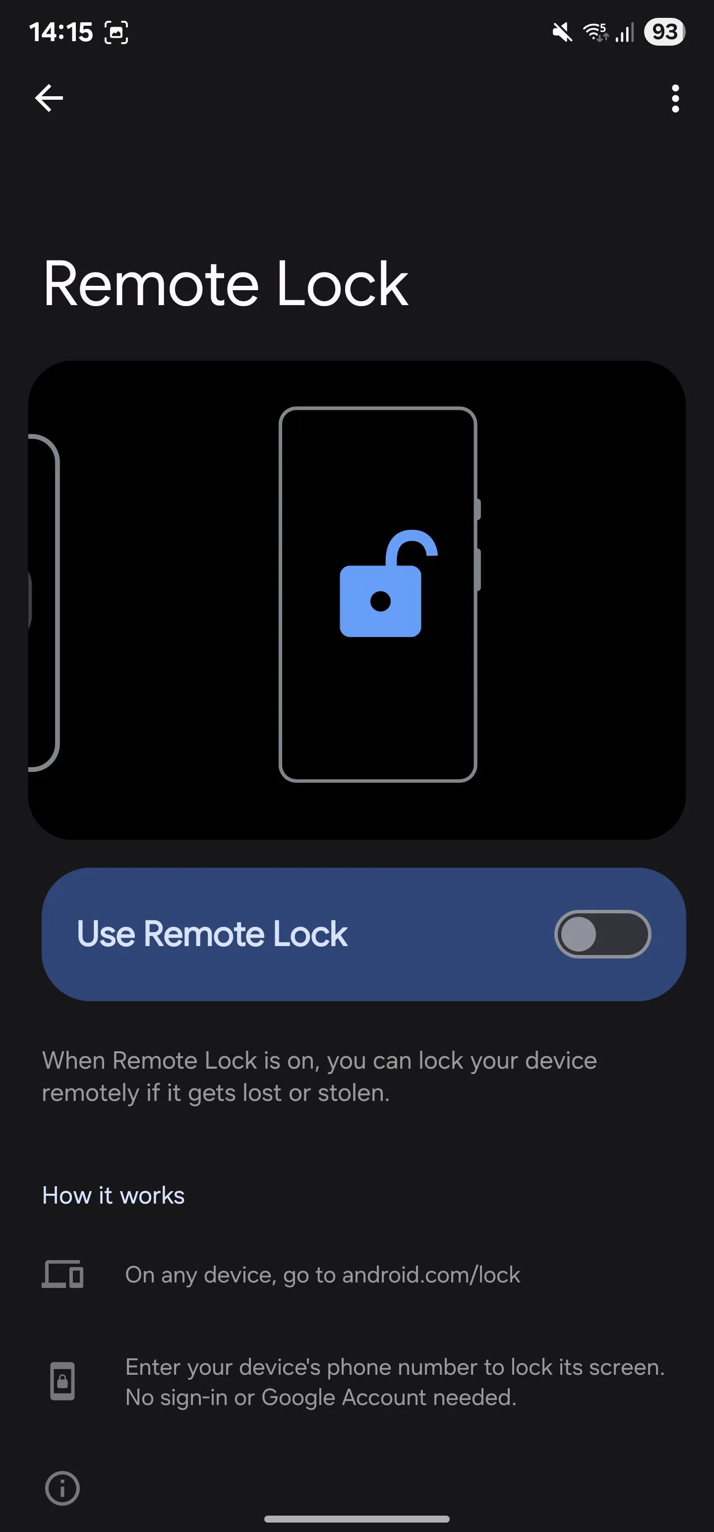Cài đặt tính năng Khóa từ xa (Remote Lock) trên điện thoại Samsung Galaxy.