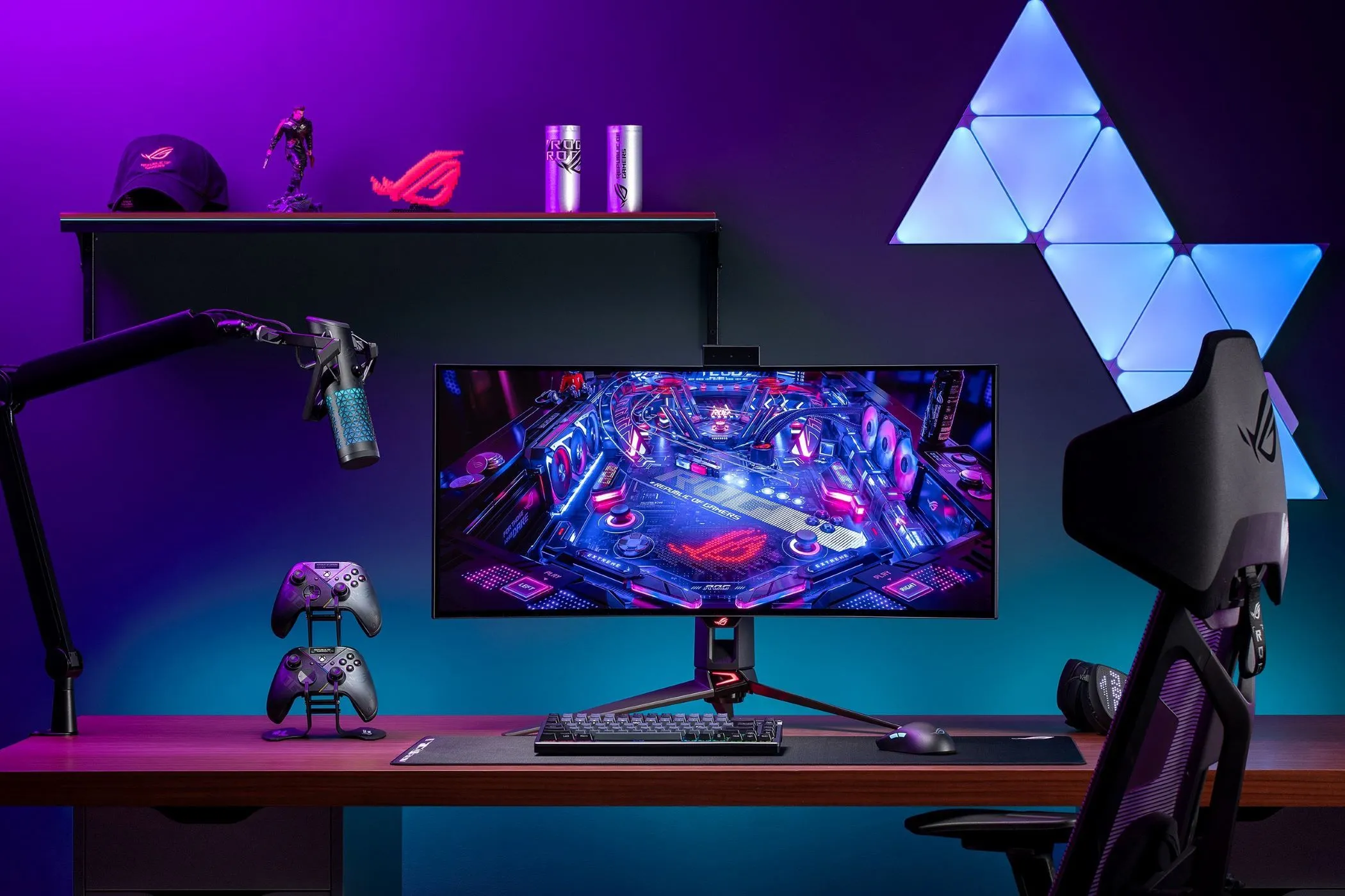 Cận cảnh màn hình gaming ASUS ROG Swift PG34WCDM với thiết lập chơi game chuyên nghiệp