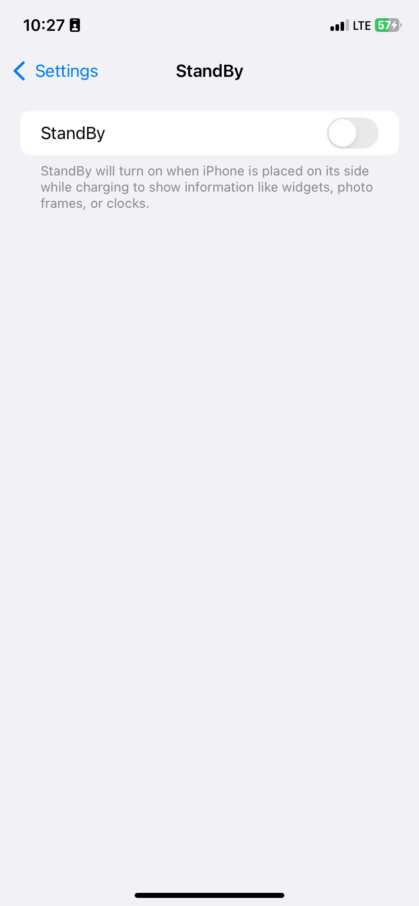 Chế độ StandBy trên iPhone đã được tắt