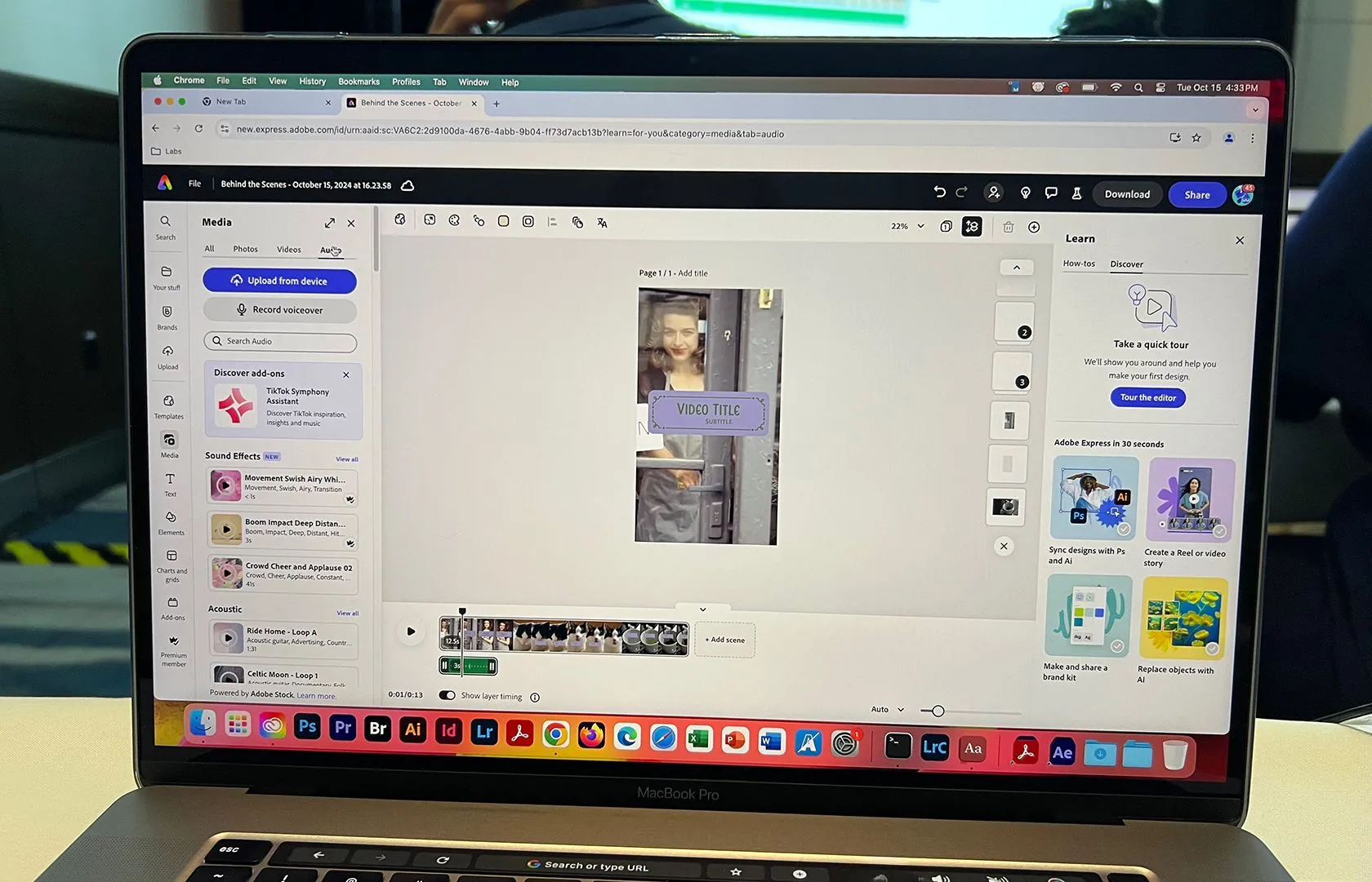 Công cụ chỉnh sửa video và tính năng AI trong Adobe Express