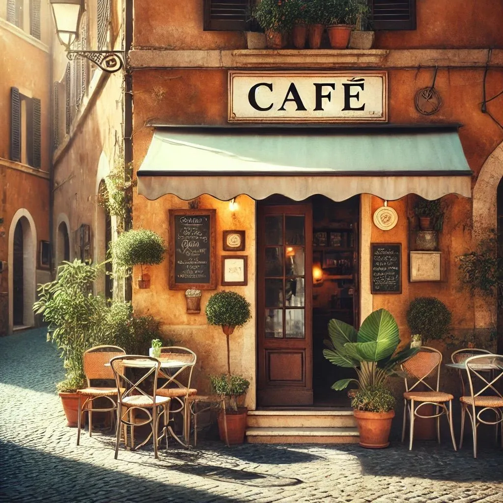 DALL-E tạo ảnh quán cà phê với chữ "Café" bị lỗi dấu tiếng Việt