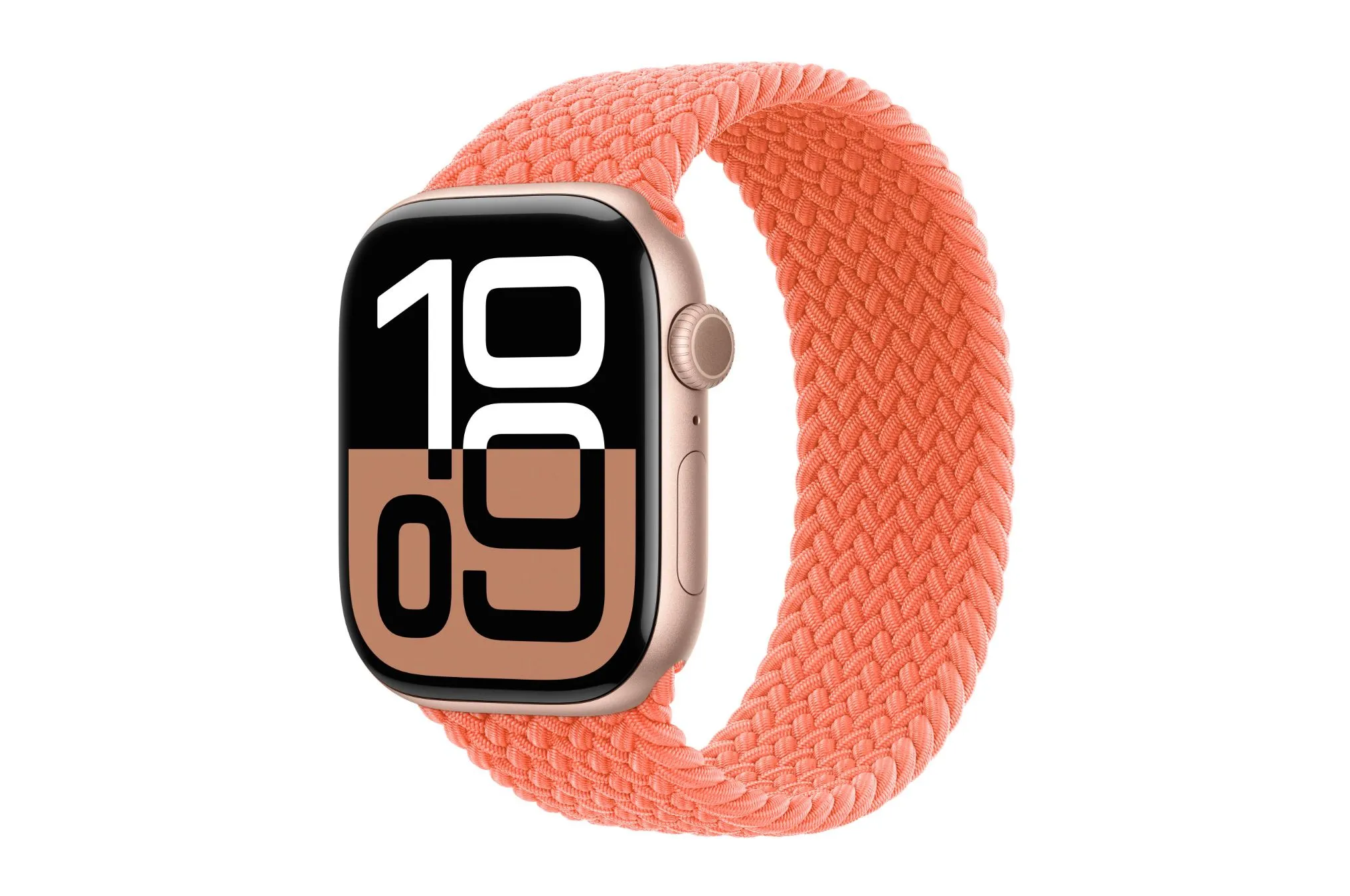 Dây đeo Braided Solo Loop màu Tangerine (đỏ cam) mới cho Apple Watch.