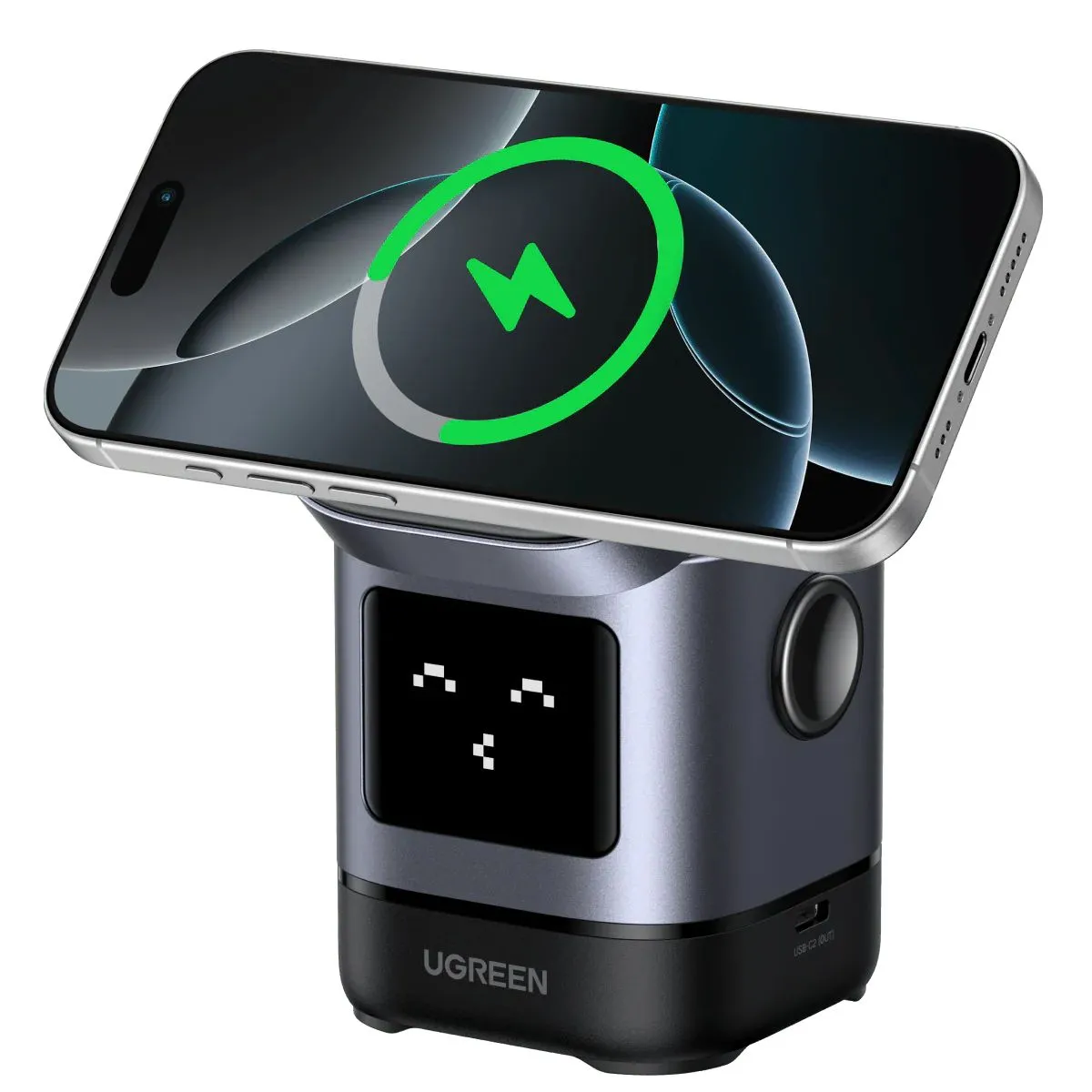 Đế sạc không dây Ugreen Uno 2-in-1 15W từ tính cho iPhone và AirPods