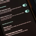 Giao diện cài đặt tính năng chống trộm trên điện thoại Android