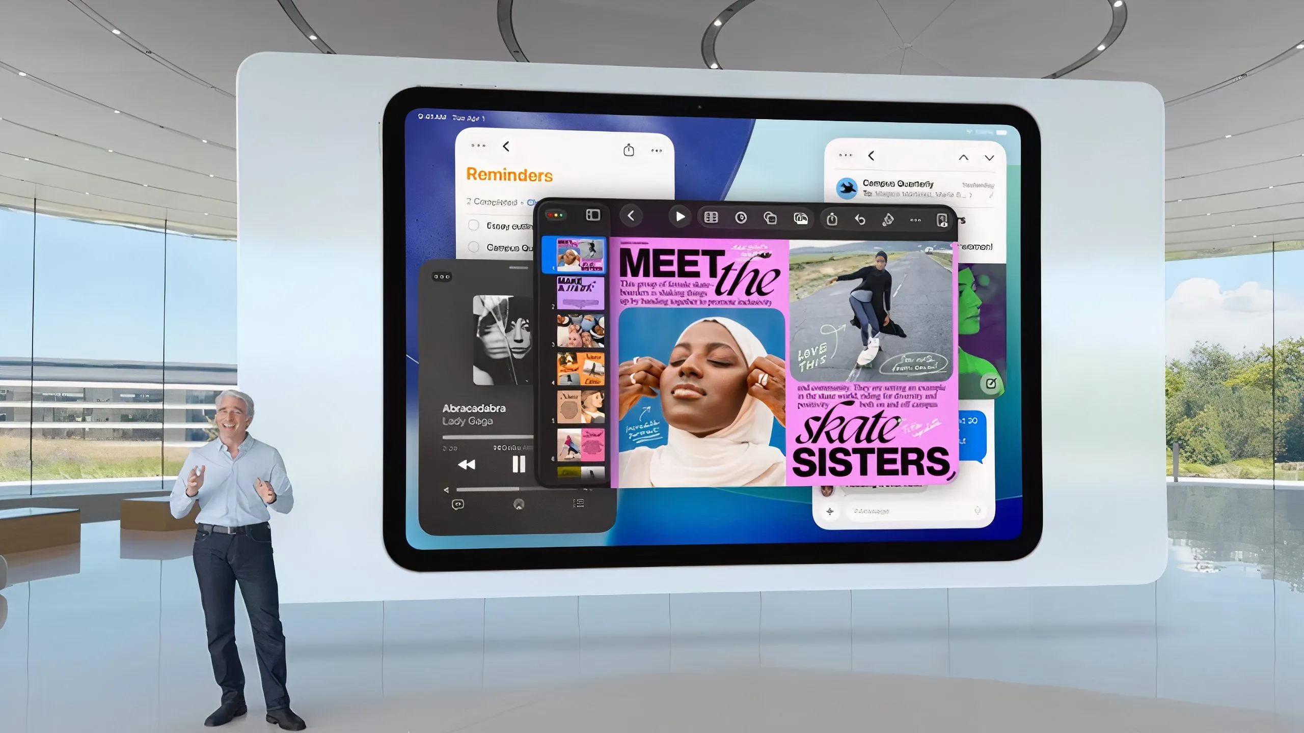Giao diện đa nhiệm iPadOS 26 hiển thị nhiều cửa sổ ứng dụng cùng lúc với khả năng tùy chỉnh linh hoạt
