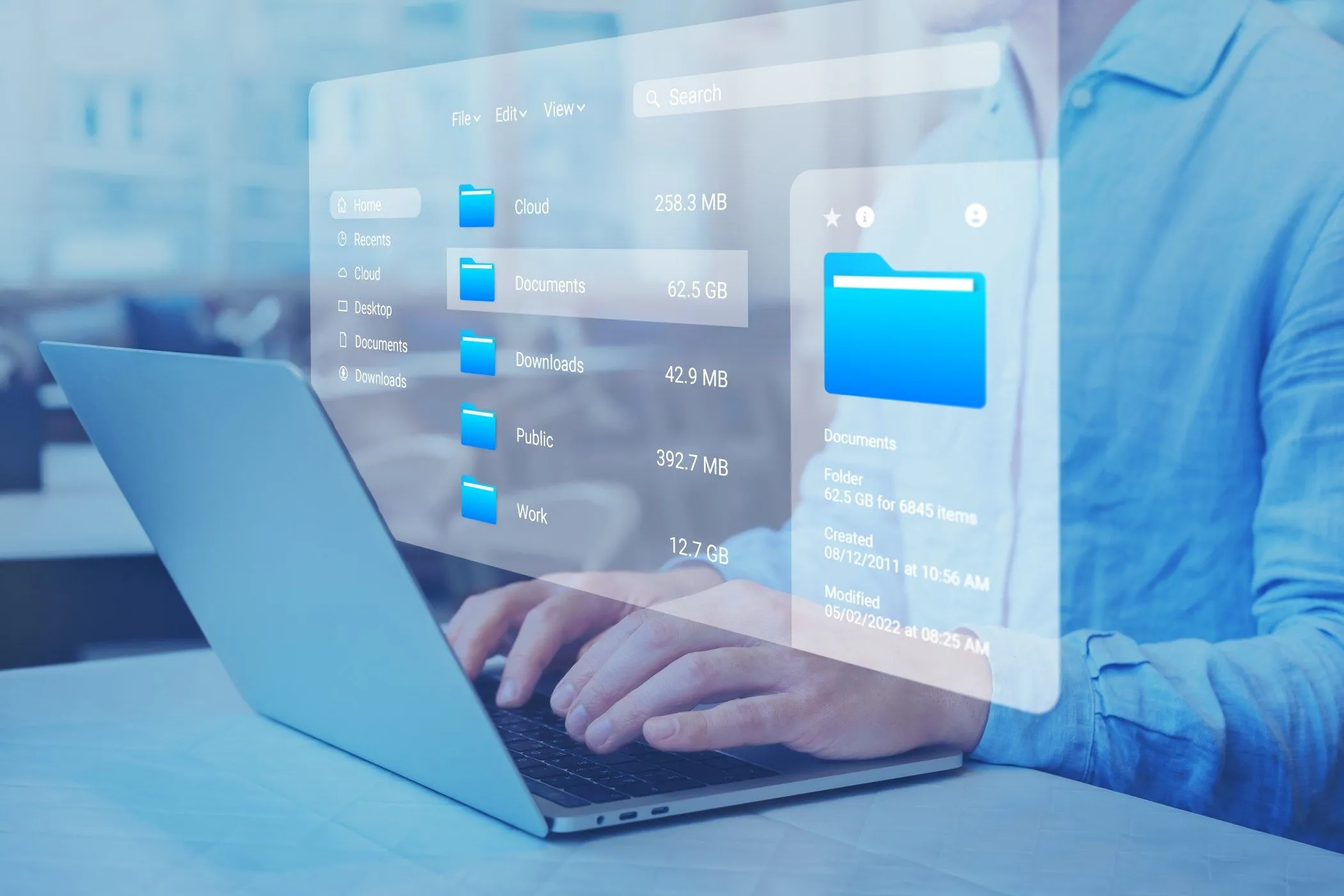 Giao diện File Explorer trên màn hình máy tính xách tay