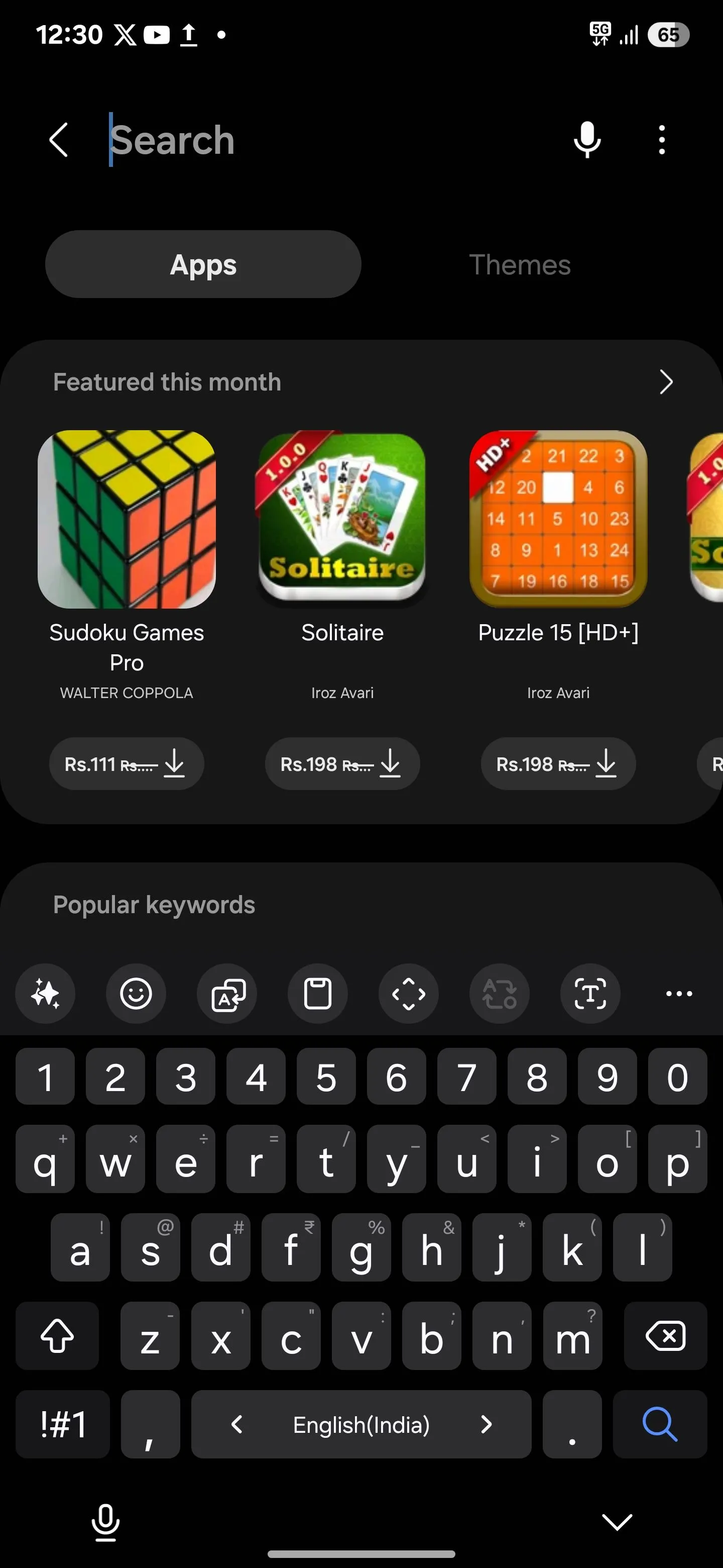 Giao diện ứng dụng Samsung Keyboard trên Galaxy Store, hiển thị thông tin và tùy chọn cài đặt.