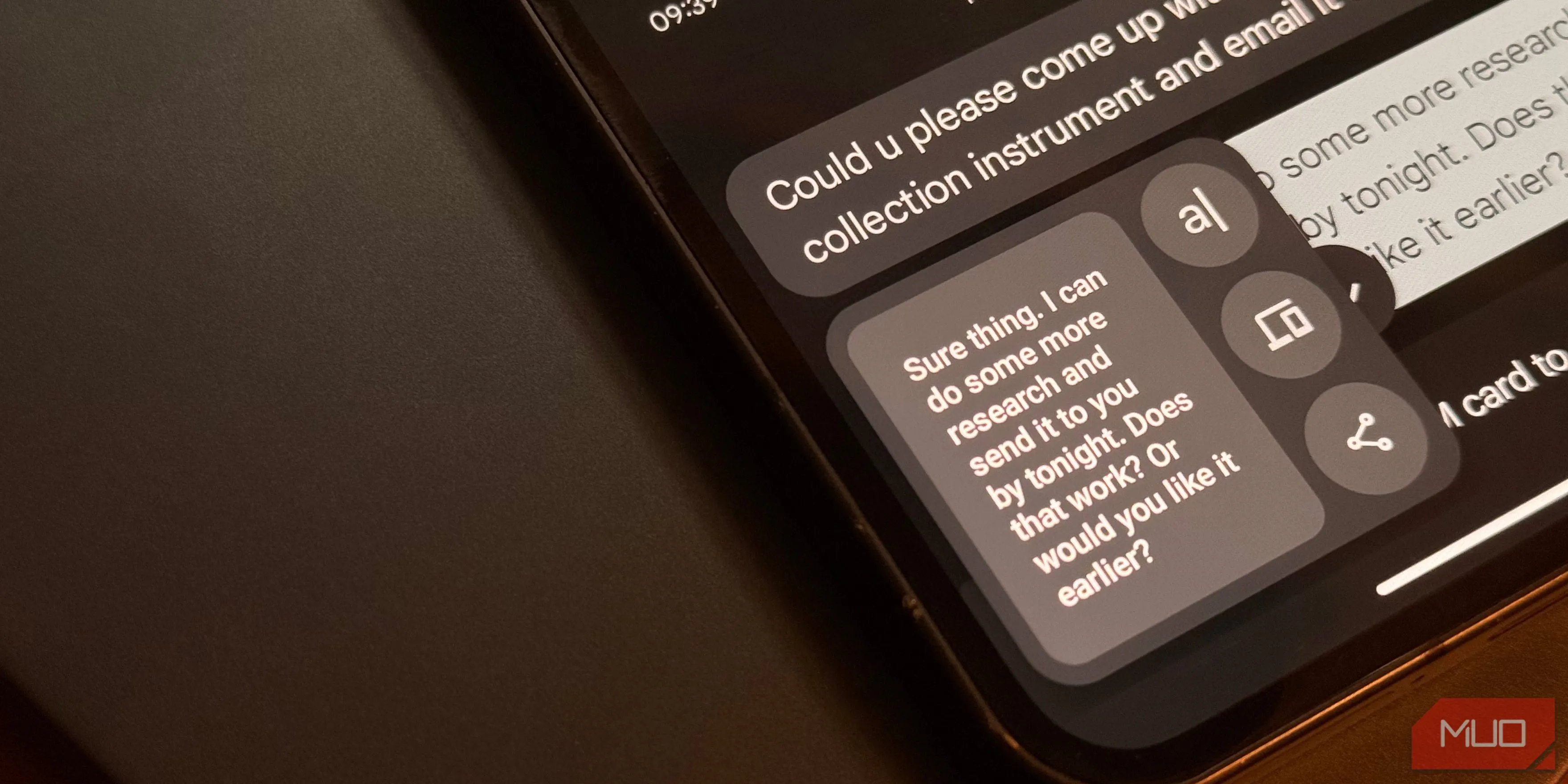 Giao diện xem trước bảng nhớ tạm (clipboard preview) trên Android 15 khi sao chép tin nhắn, cho phép chọn chính xác phần văn bản cần sao chép hoặc tự động nhận diện mã