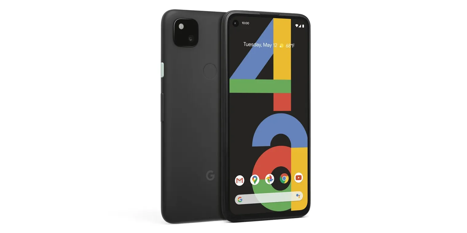 Hình ảnh điện thoại Google Pixel 4a hiển thị mặt trước và mặt sau, minh họa thiết kế của thiết bị sắp nhận bản cập nhật quản lý pin.