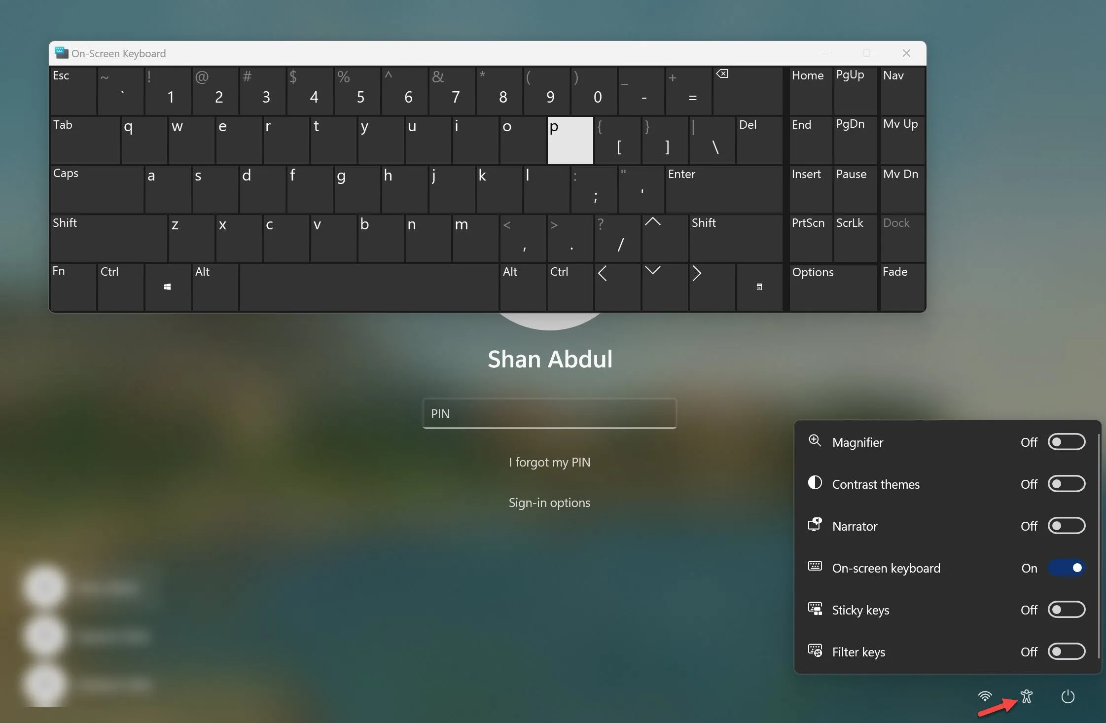 Hướng dẫn bật bàn phím ảo từ cài đặt Accessibility trên Windows 11