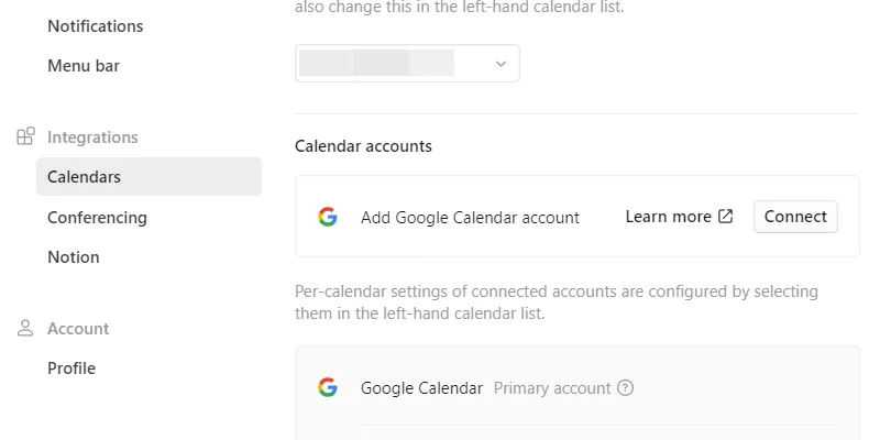 Hướng dẫn kết nối tài khoản Google Calendar với Notion Calendar để quản lý lịch trình.