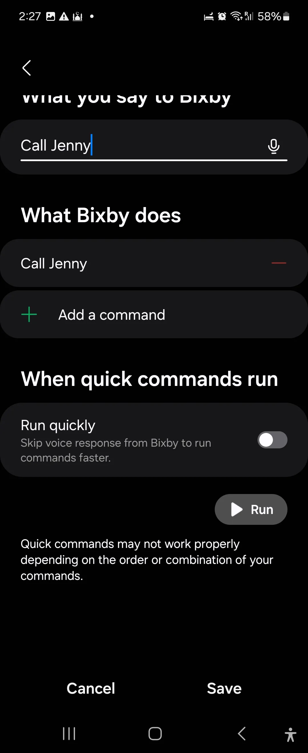 Hướng dẫn tạo lệnh nhanh Bixby để tự động gọi điện trong thói quen làm việc