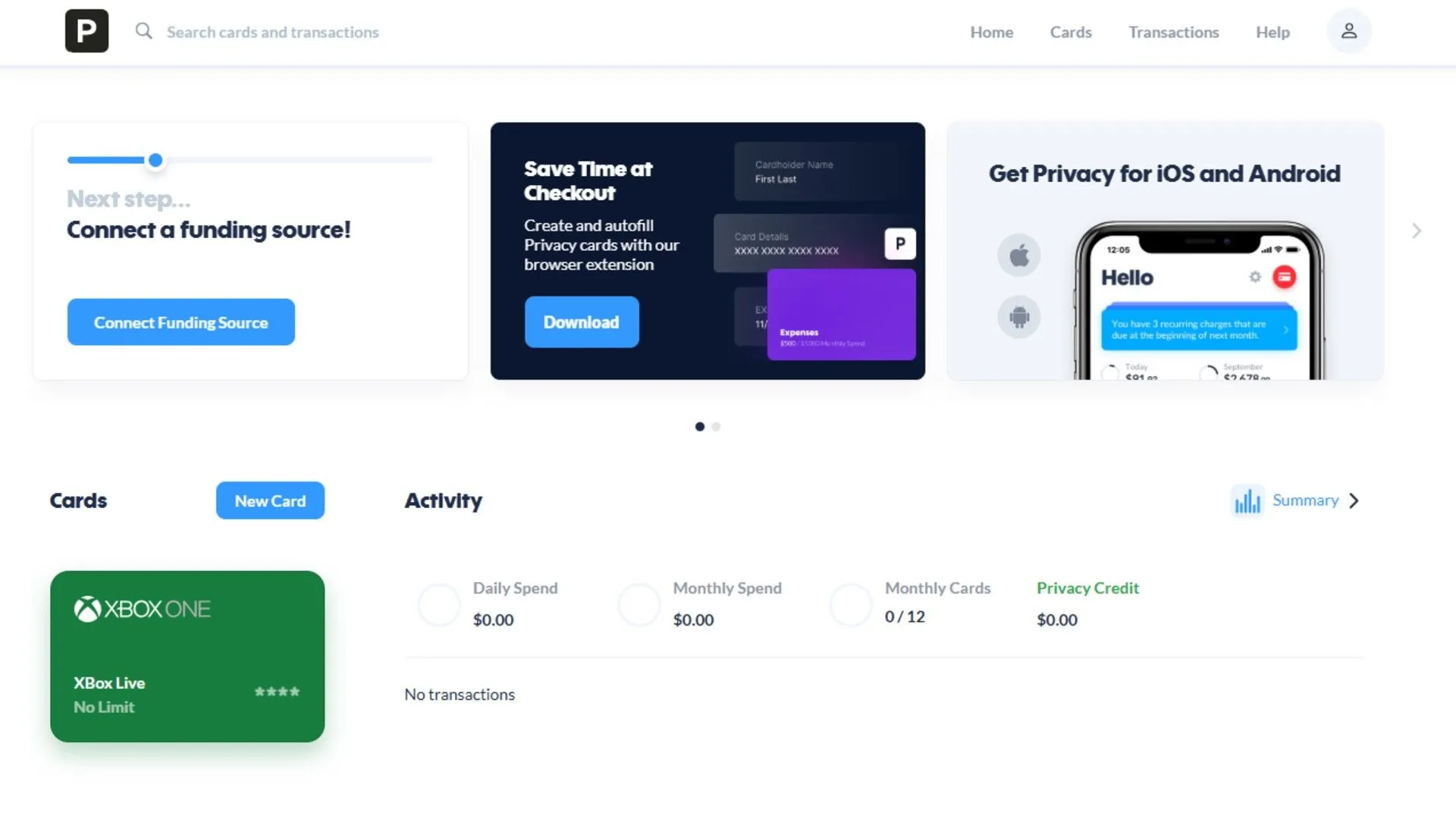 Hướng dẫn thiết lập tài khoản và thẻ dùng một lần trên nền tảng Privacy.com