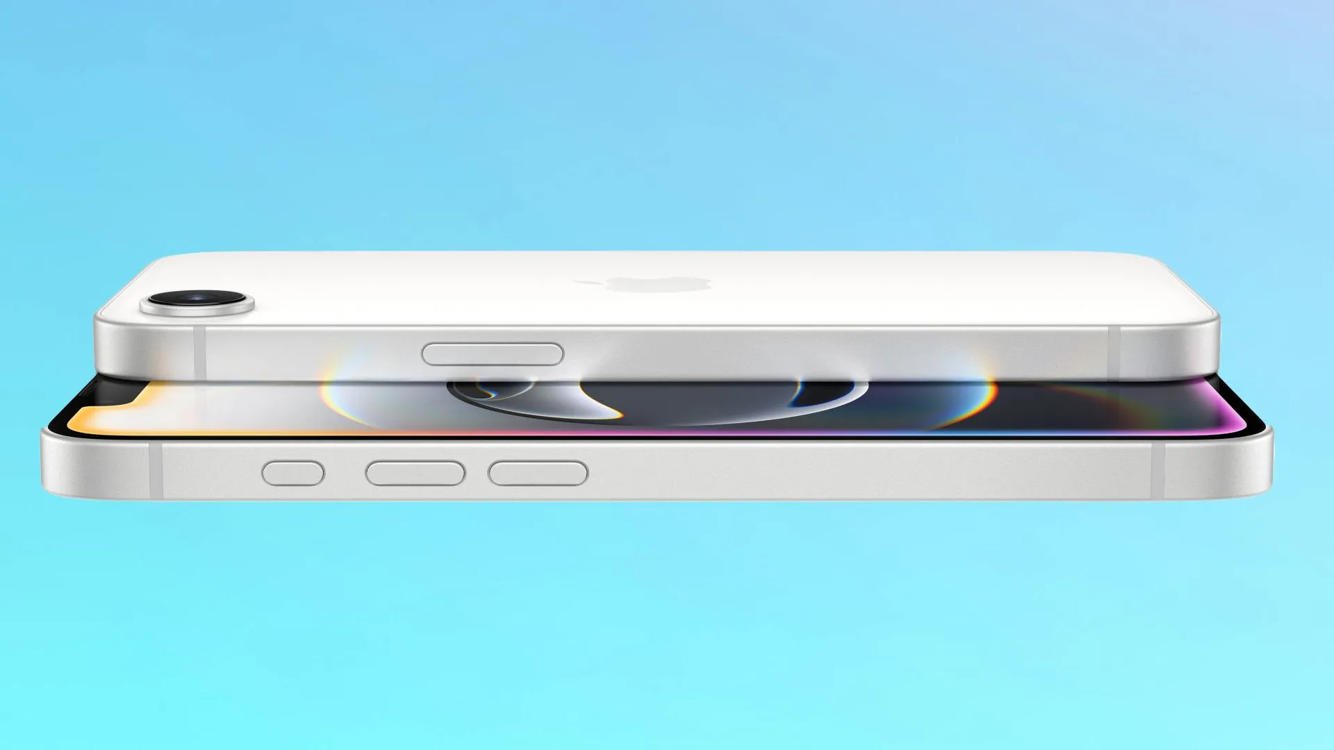 iPhone 16e mặt trước và mặt sau