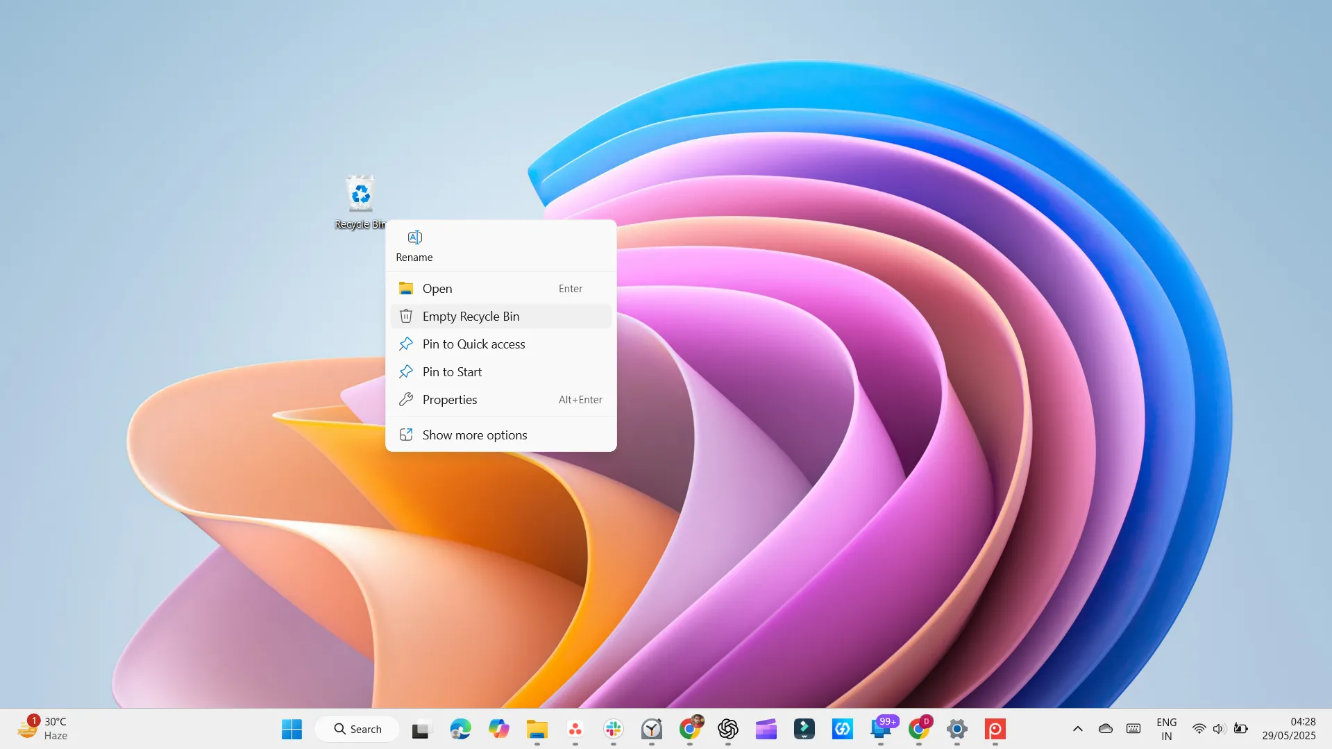 Làm trống Thùng Rác trên Windows để giải phóng không gian lưu trữ