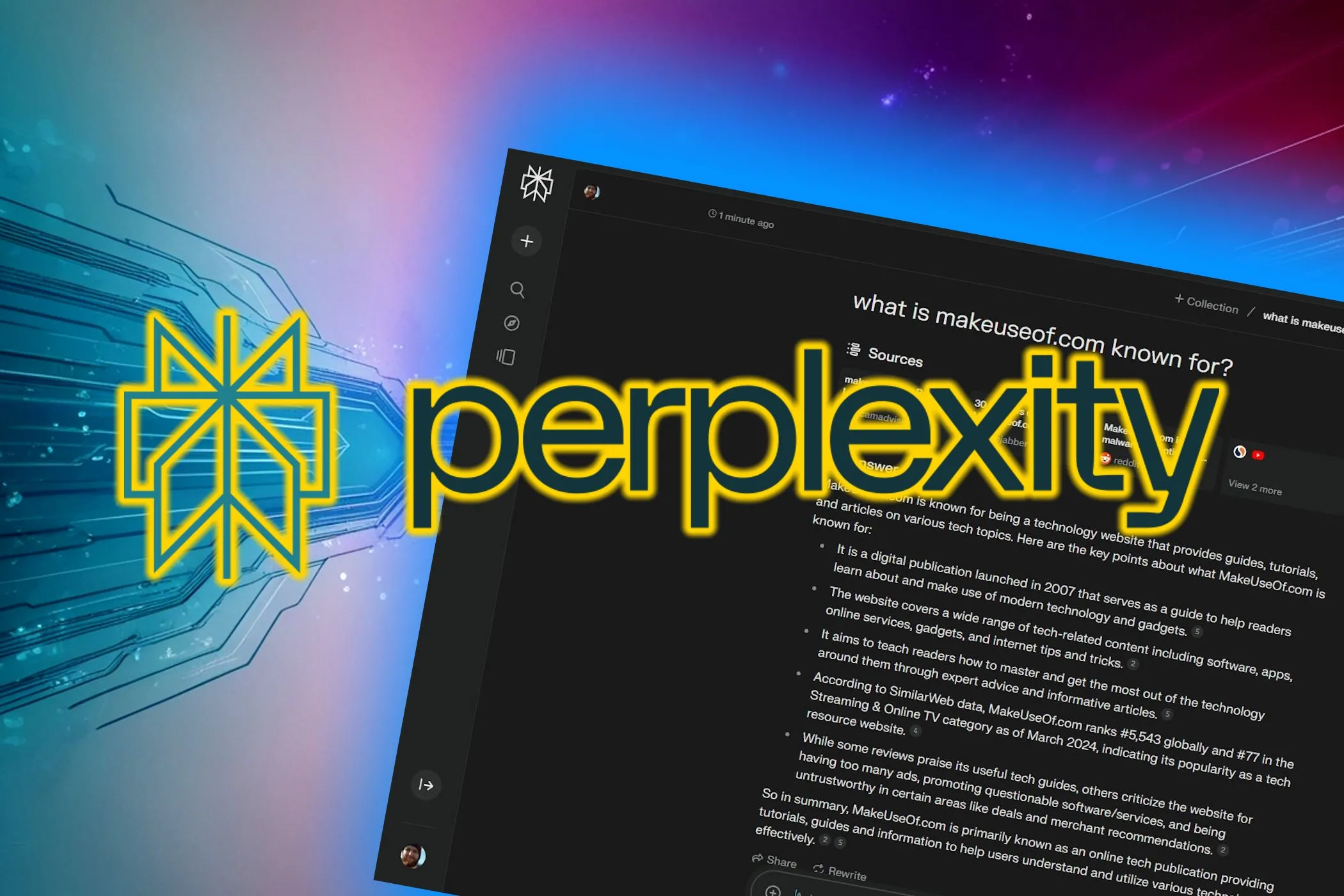 Logo Perplexity nổi bật trên nền giao diện ứng dụng Perplexity với tông màu đặc trưng, thể hiện sự trực quan của trợ lý AI.