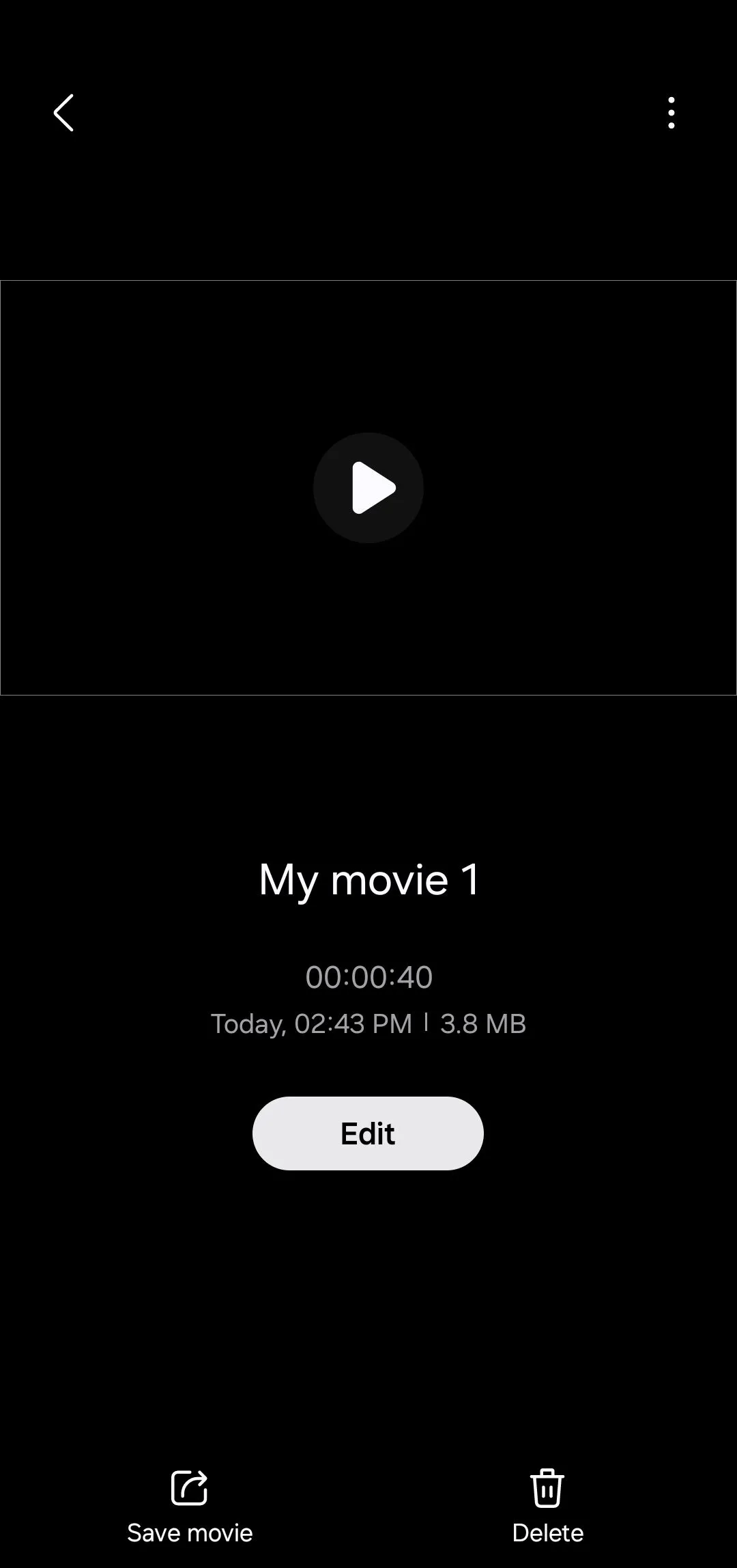Màn hình quản lý dự án trong ứng dụng Samsung Studio trên điện thoại Galaxy, hiển thị các video đang chỉnh sửa.