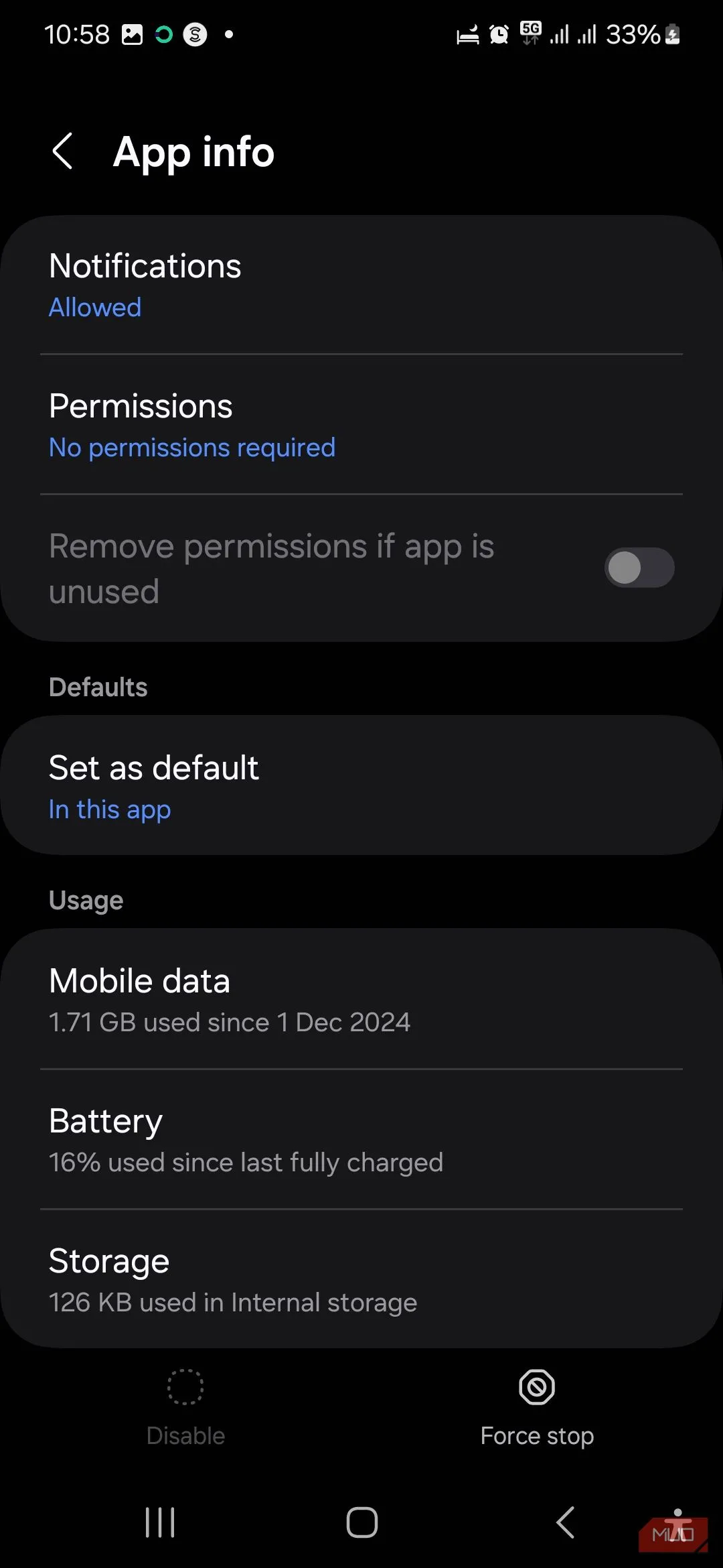 Màn hình tùy chọn lưu trữ cho USBSettings, nơi có thể xóa bộ nhớ đệm (Clear Cache) để khắc phục lỗi phát hiện độ ẩm