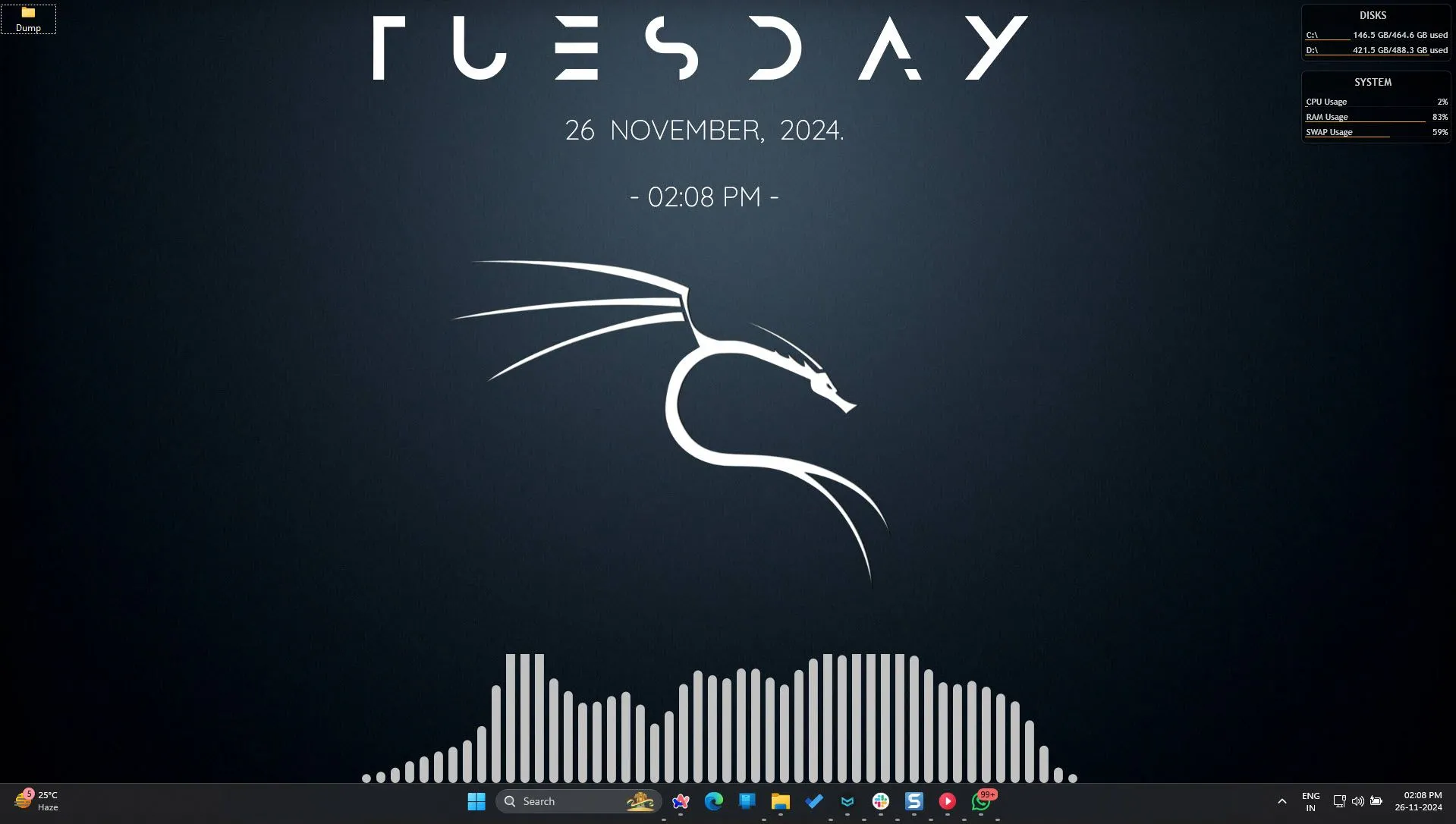 Màn hình Windows 11 được tùy biến với các skin Rainmeter độc đáo và cá tính