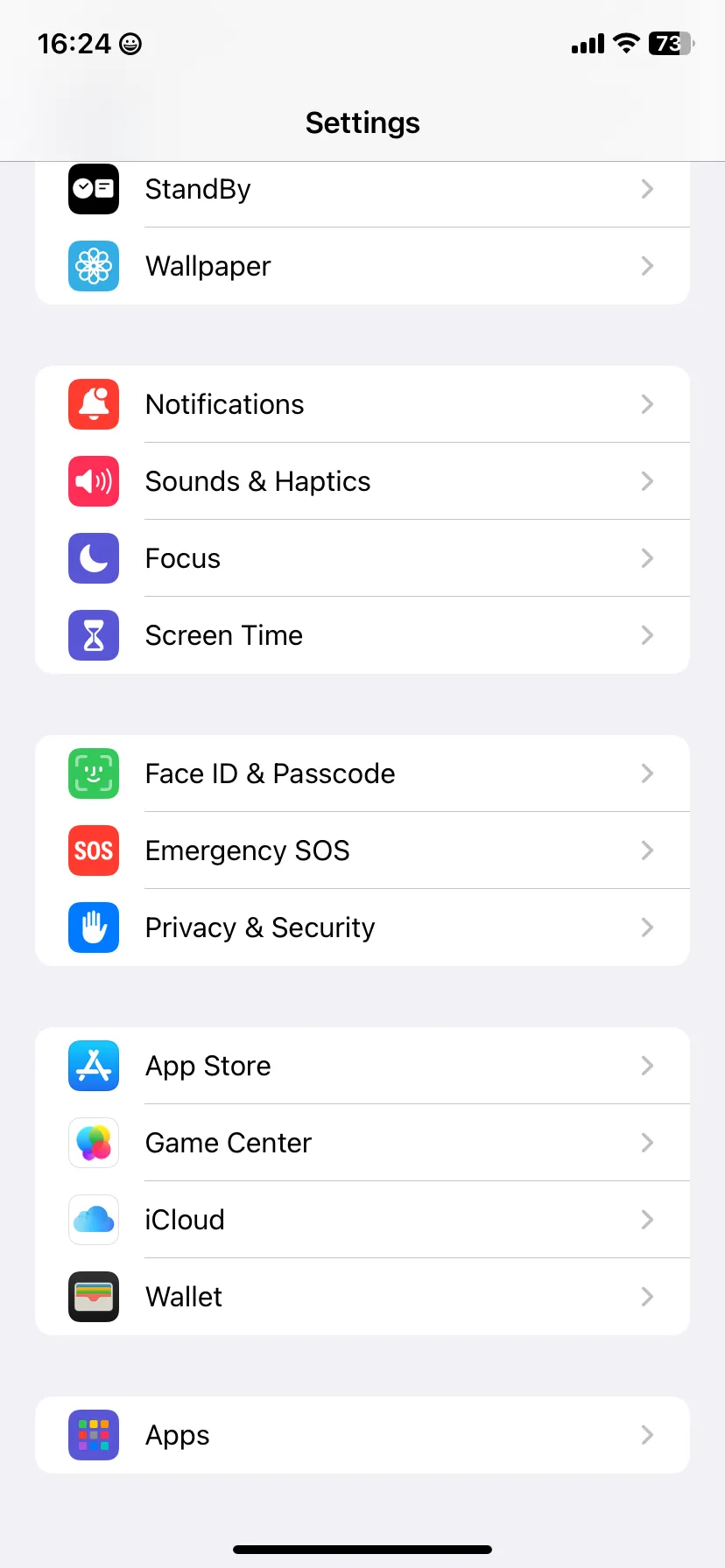 Mục Ứng dụng trong ứng dụng Cài đặt của iPhone