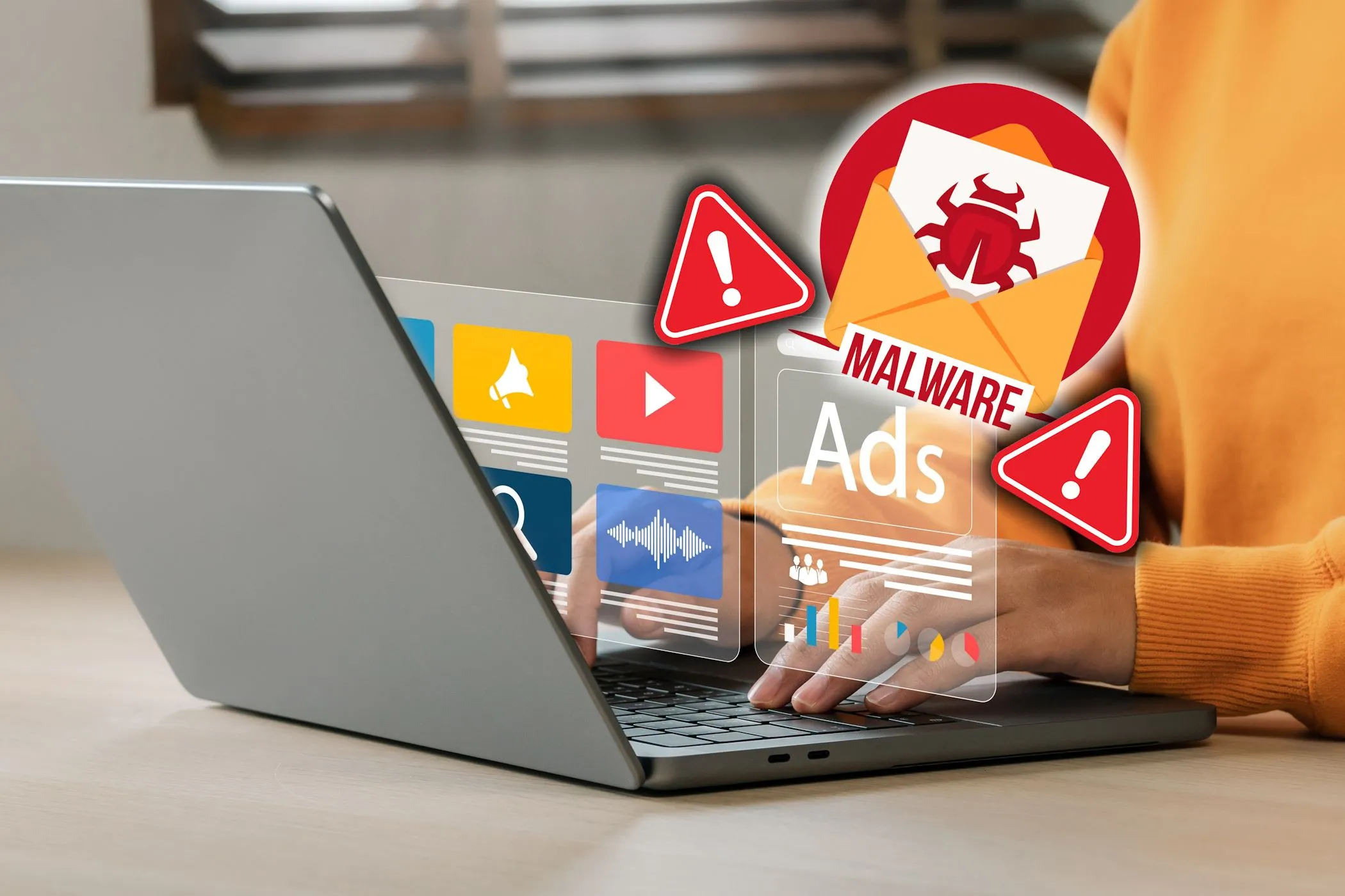 Người dùng duyệt web trên laptop có dấu hiệu bị nhiễm mã độc