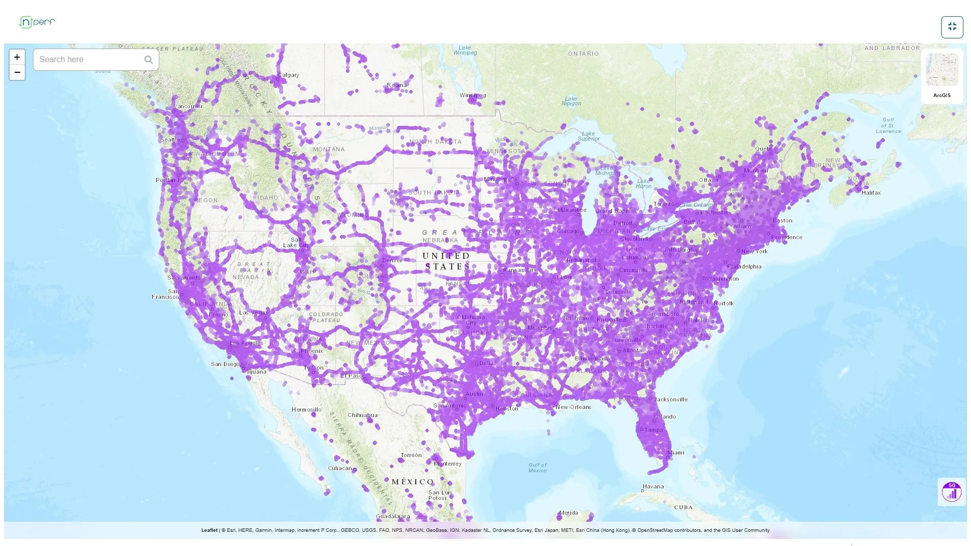 nperf usa 5g network coverage map.