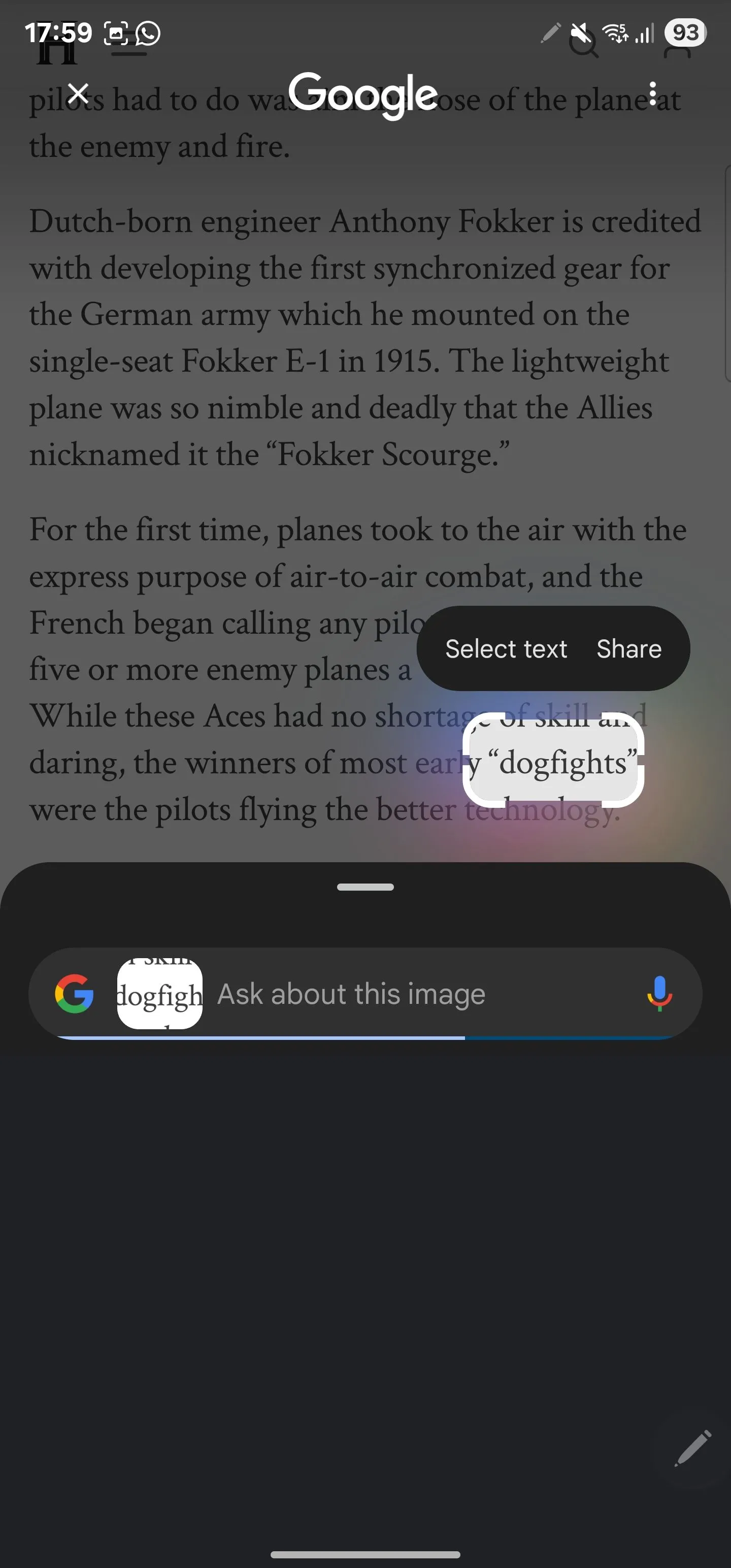 Sử dụng Circle to Search để tra cứu nghĩa của từ trên màn hình điện thoại Samsung Galaxy
