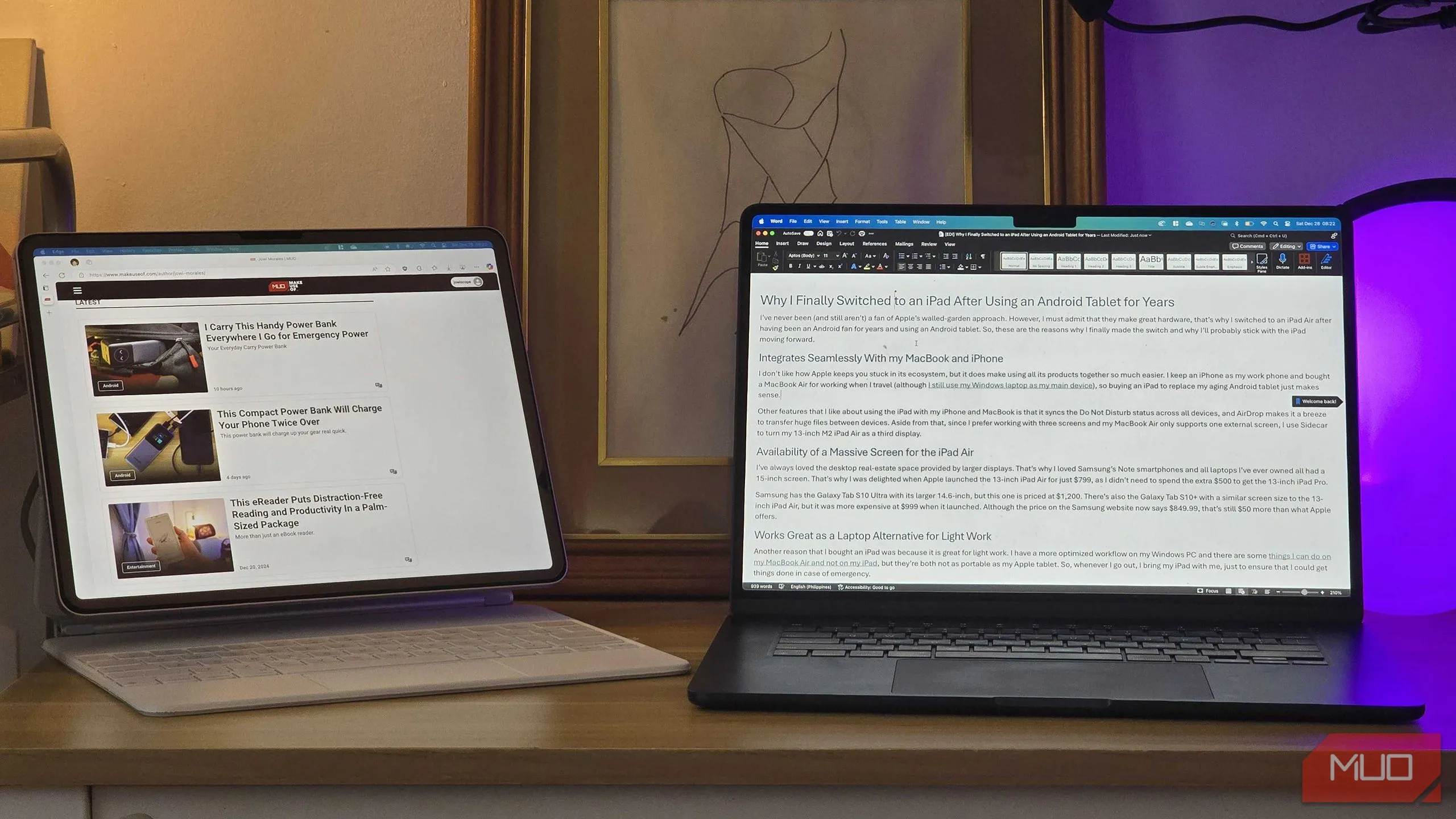 Sử dụng iPad Air làm màn hình phụ thứ ba cho MacBook Air qua Sidecar