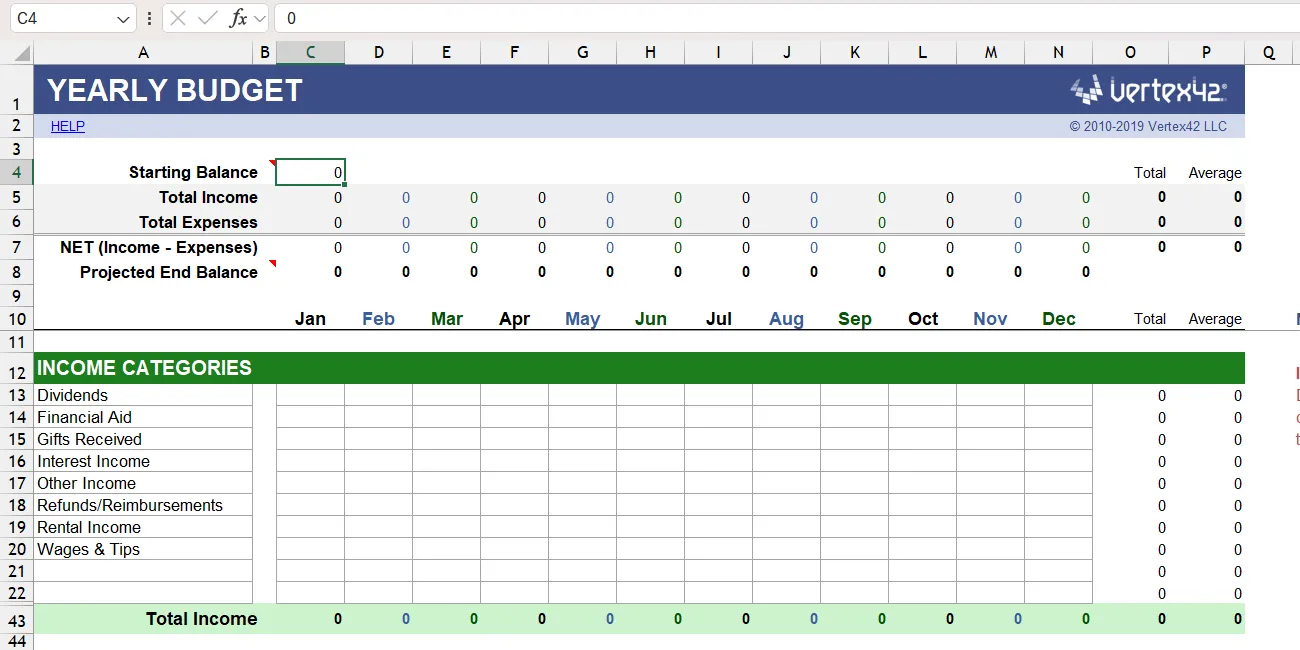 template quản lý tiền bạc excel