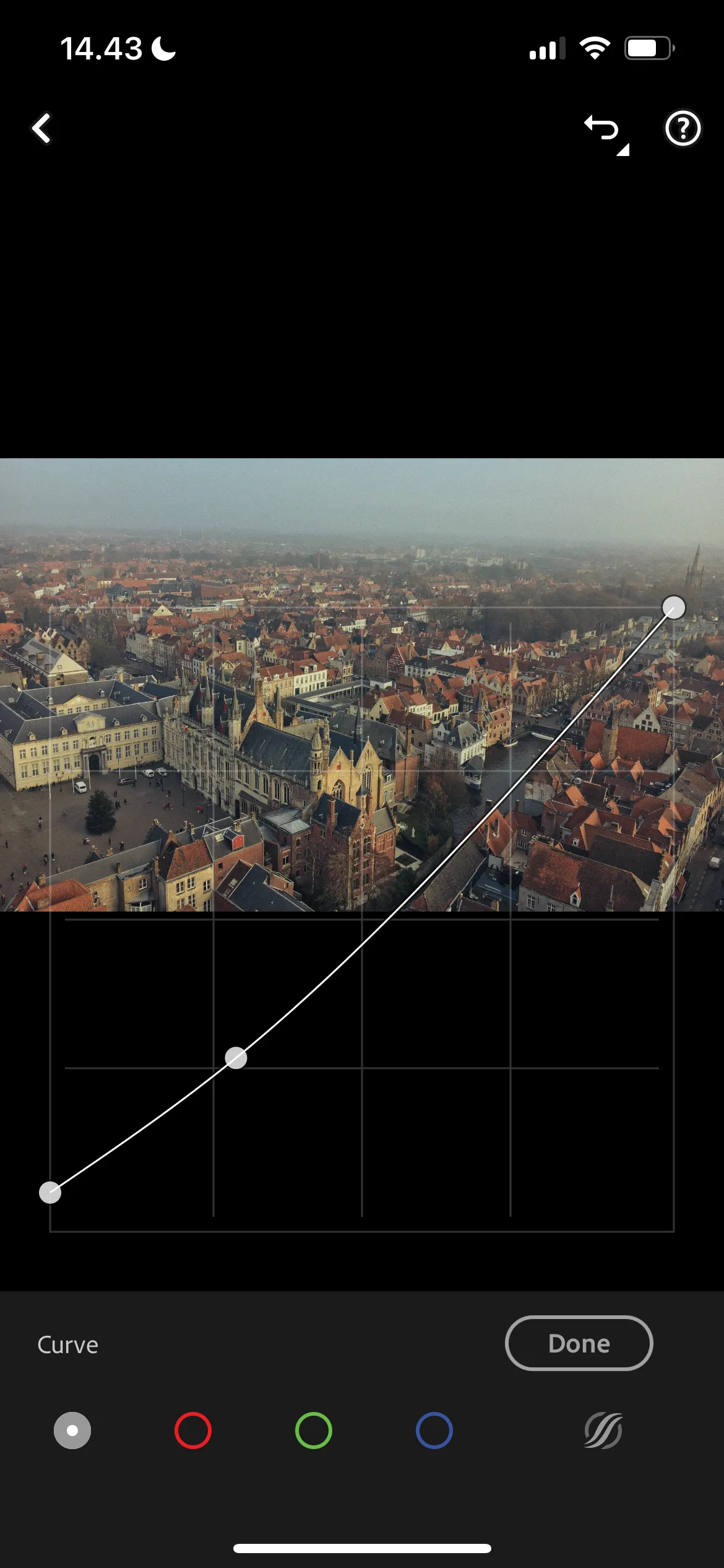 Thao tác với đường cong Tone Curve trong Lightroom trên máy tính để chỉnh độ sáng tối